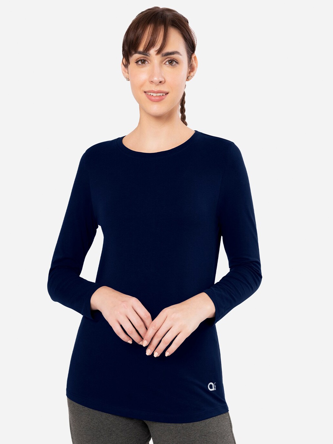 

Amante Round Neck Cotton T-shirt, Blue
