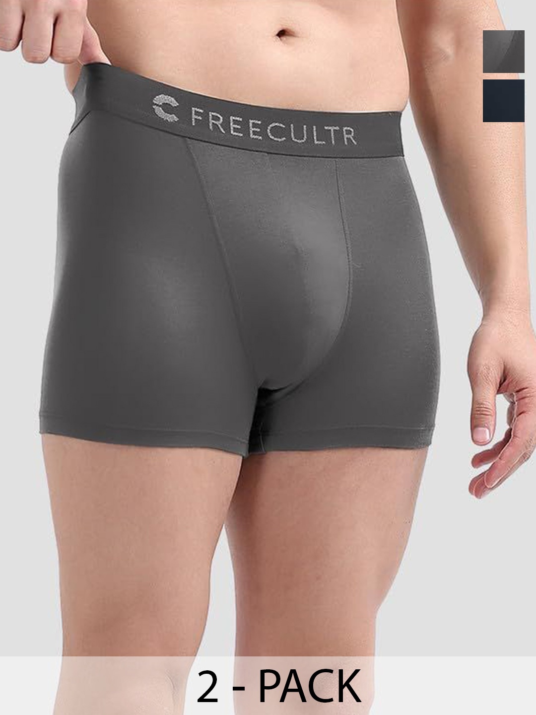 

FREECULTR Pack Of 2 Breathability Trunks, Grey
