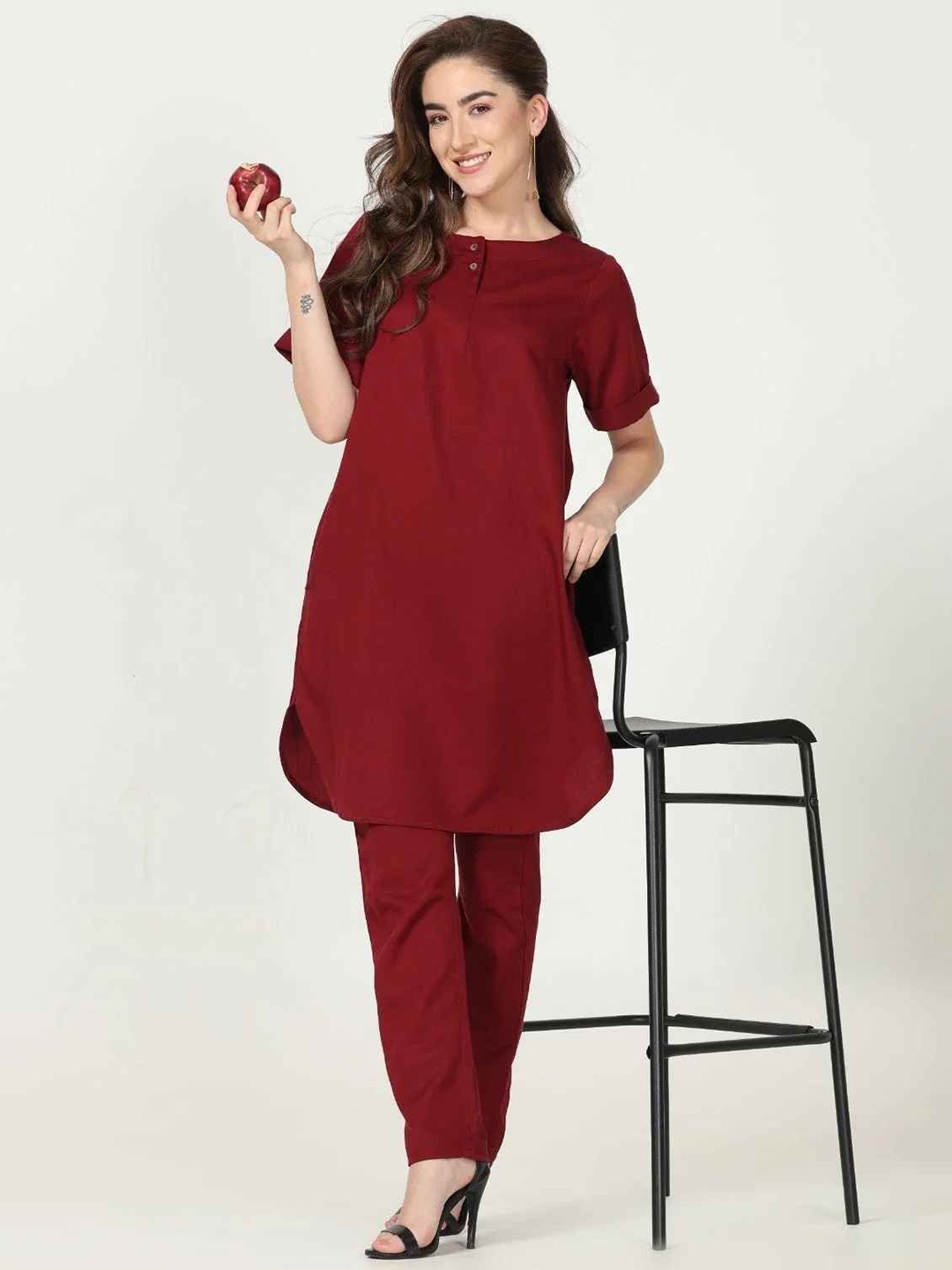 

Saltpetre Boat Neck Tunic, Maroon