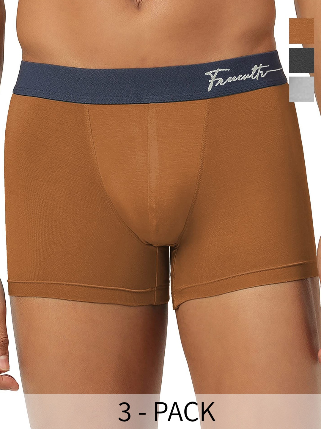 

FREECULTR Pack Of 3 Anti-Bacterial Trunks, Brown