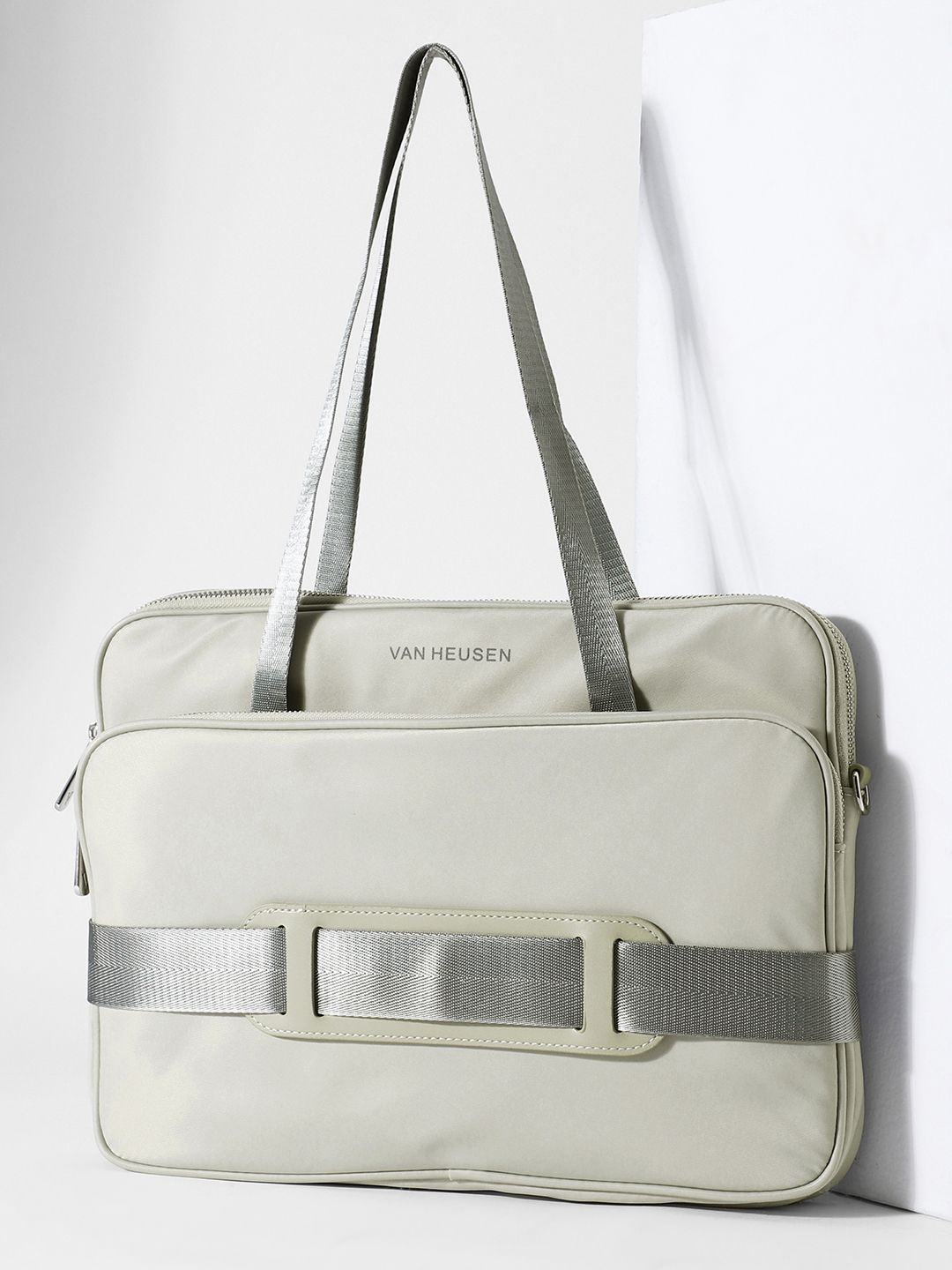 

Van Heusen Women Solid Structured Handheld Bag, Grey