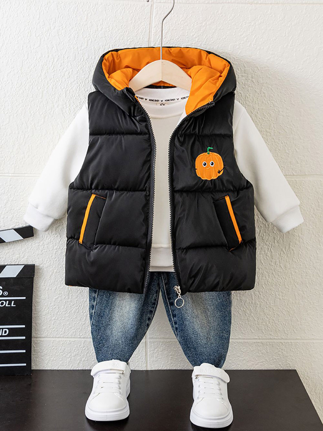 

StyleCast x Revolte Boys Self Design Hooded Puffer Jacket, Black