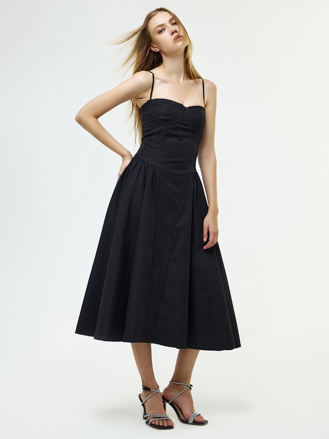 

COVER STORY A-Line Midi Dress, Black