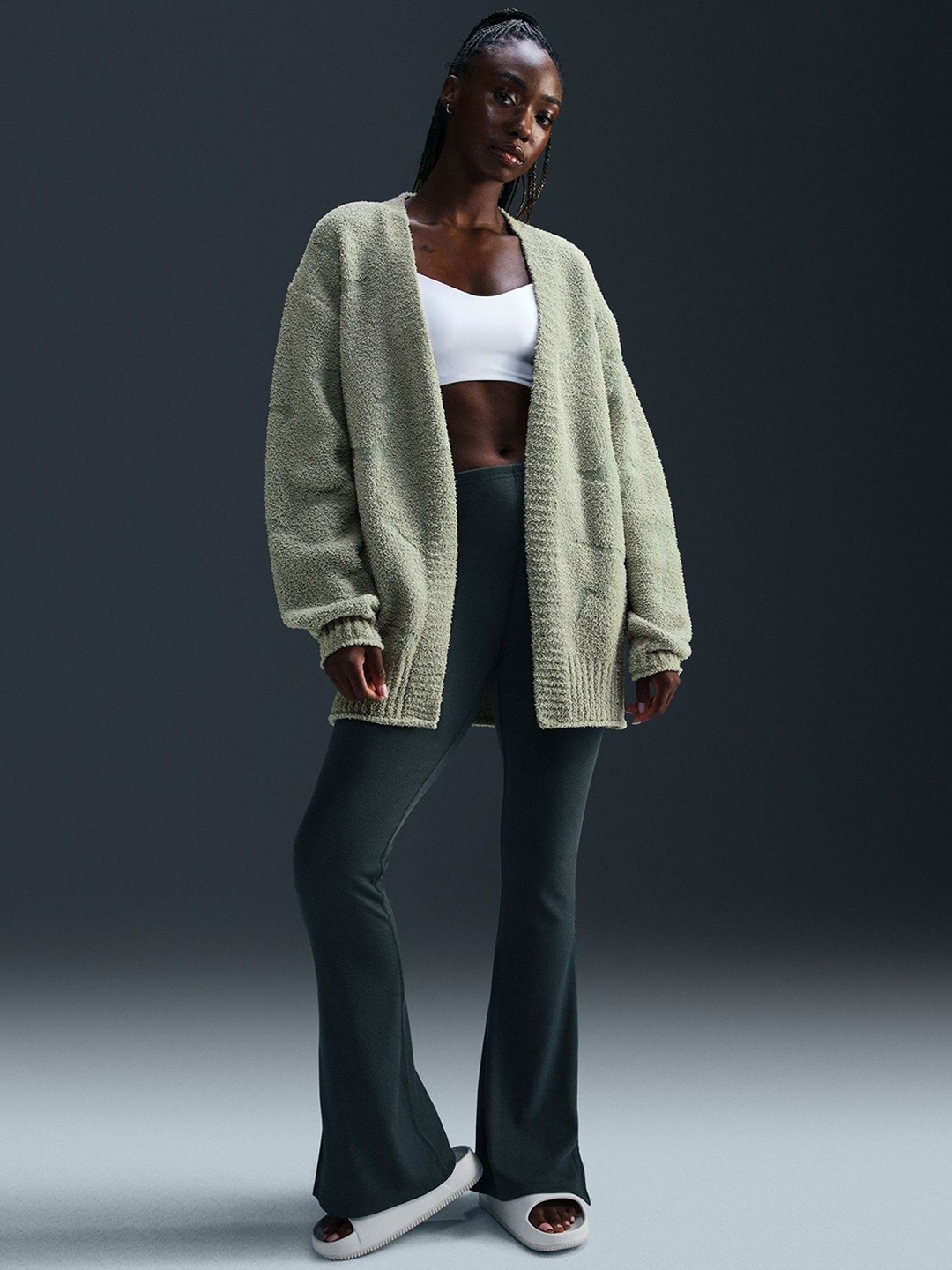 

Nike Sportswear Phoenix Cosy Boucl Oversized Knit Cardigan, Green