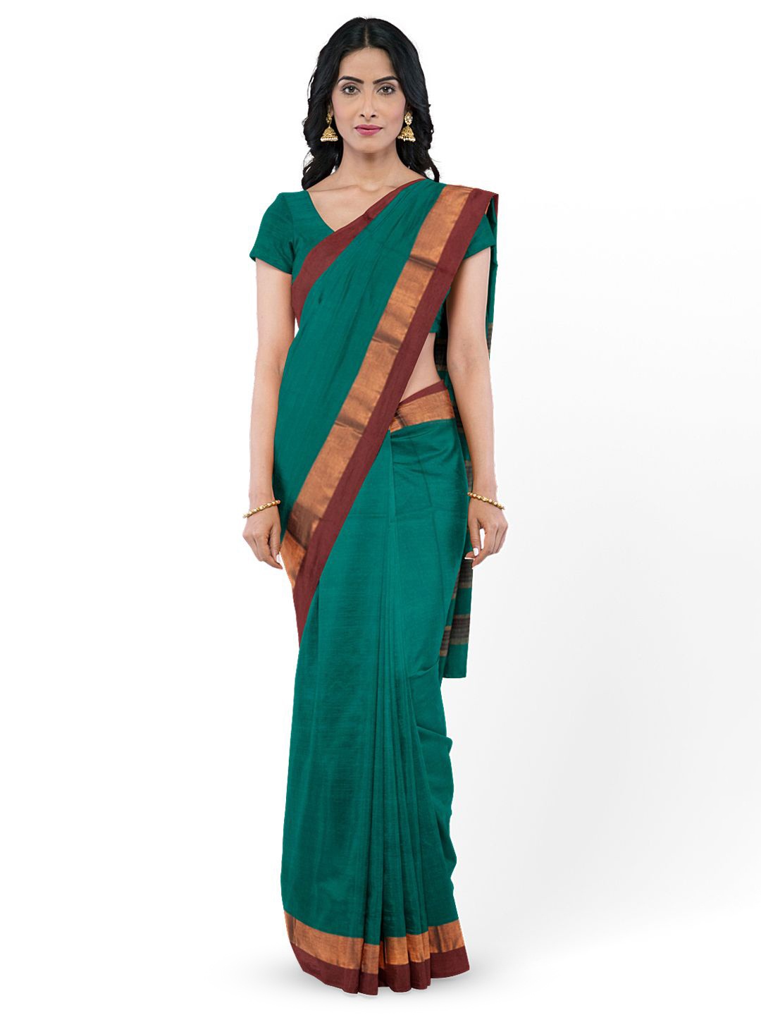 

Avishya Zari Pure Cotton Saree, Green