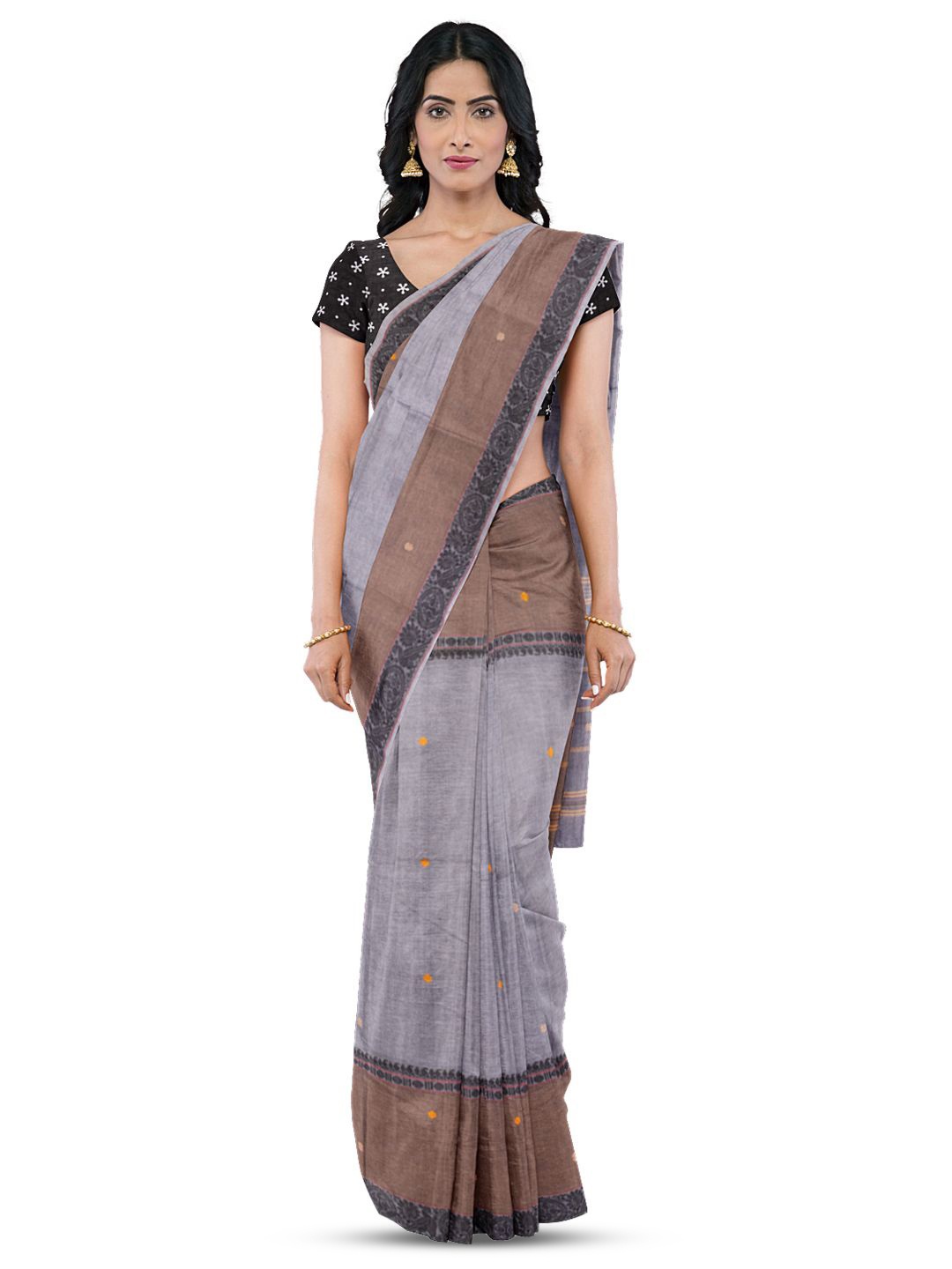 

Avishya Ethnic Motifs Pure Cotton Saree, Grey