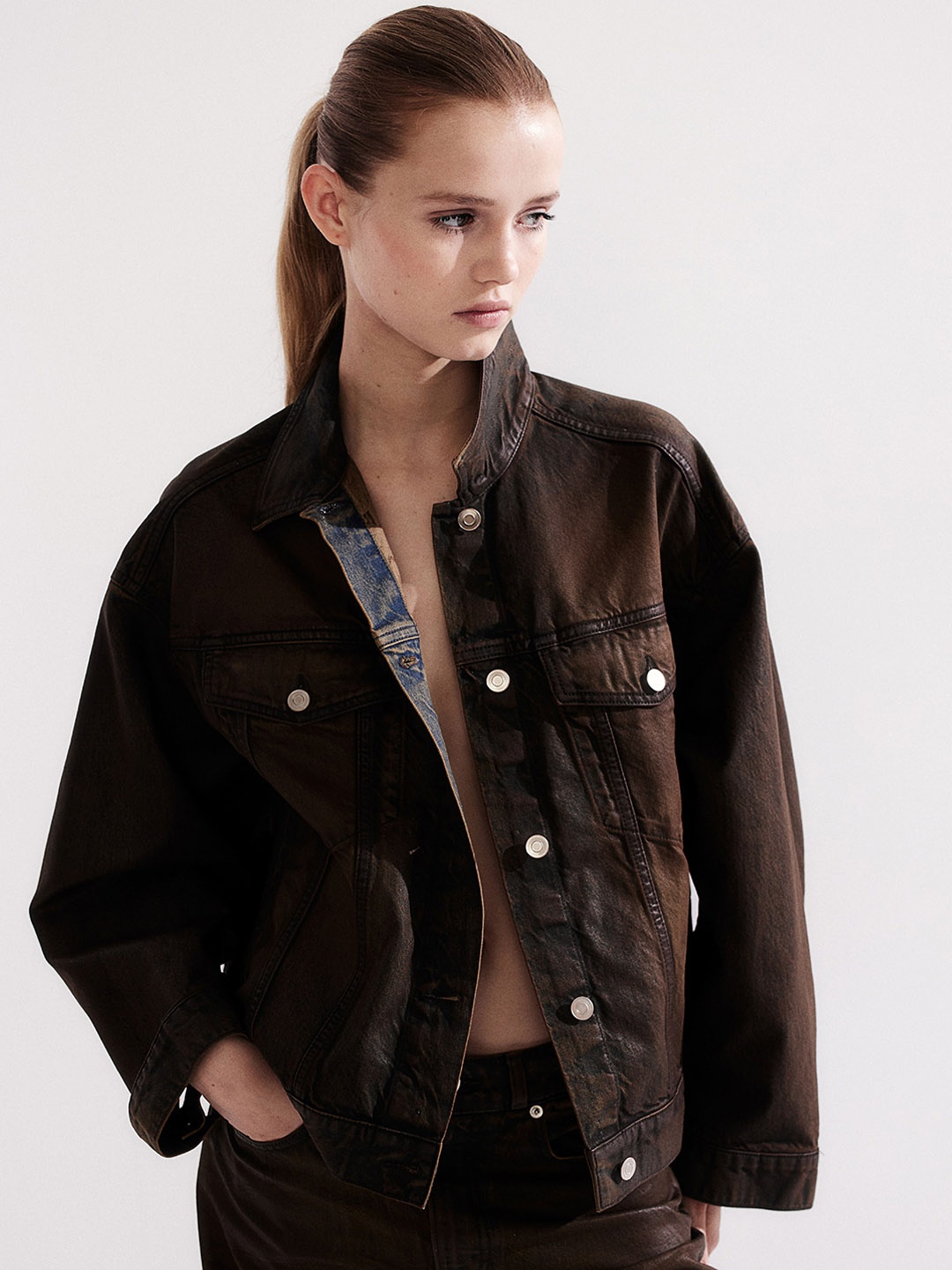 

H&M Long Sleeve Jackets, Brown