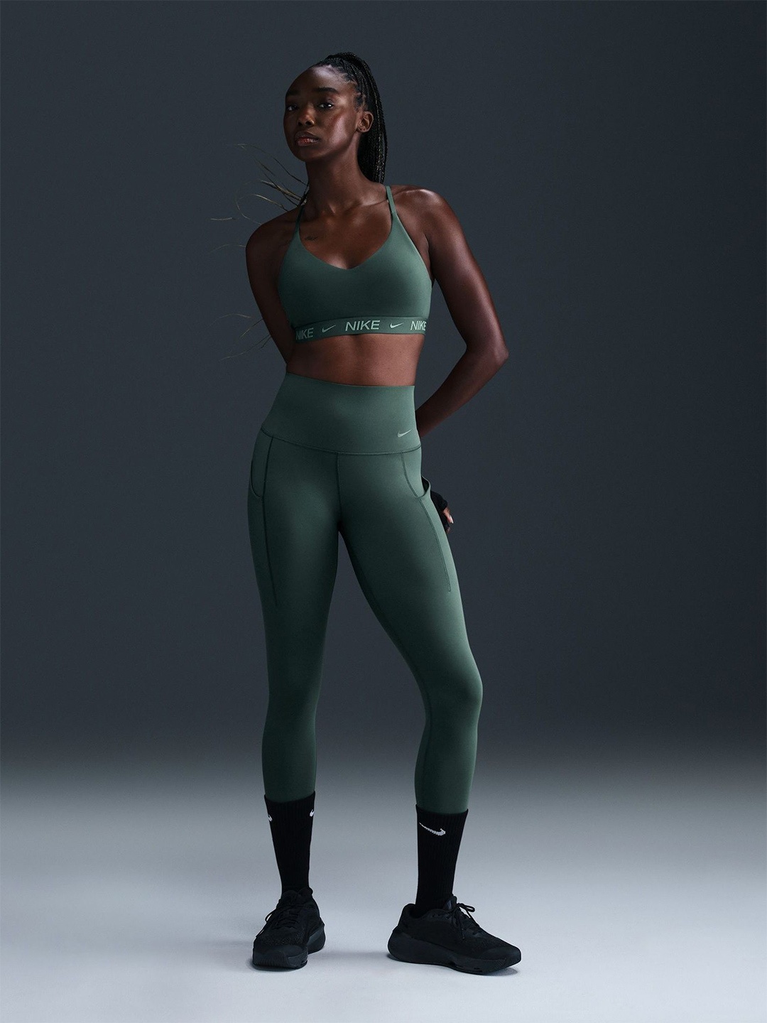 

Nike Indy Light-Support Women's Padded Adjustable Sports Bra, Green