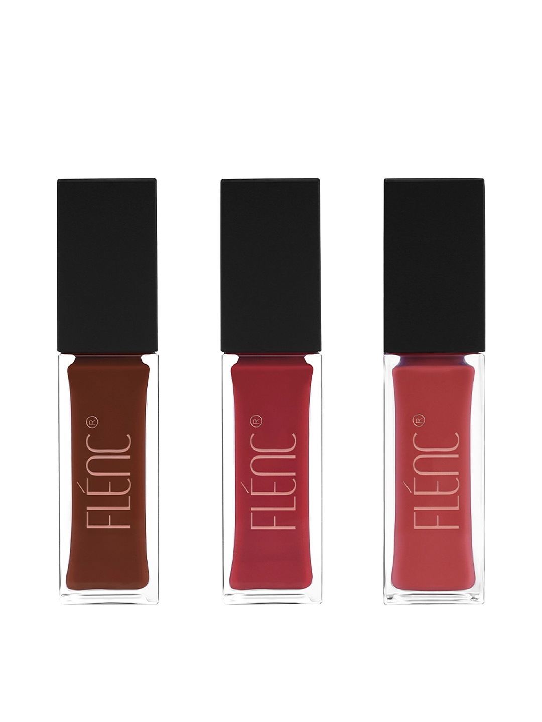 

FLENC 3Pc Ritzy Glossy Liquid Lipstick- 10ml Each-Rome- Montreal- Washington, Brown