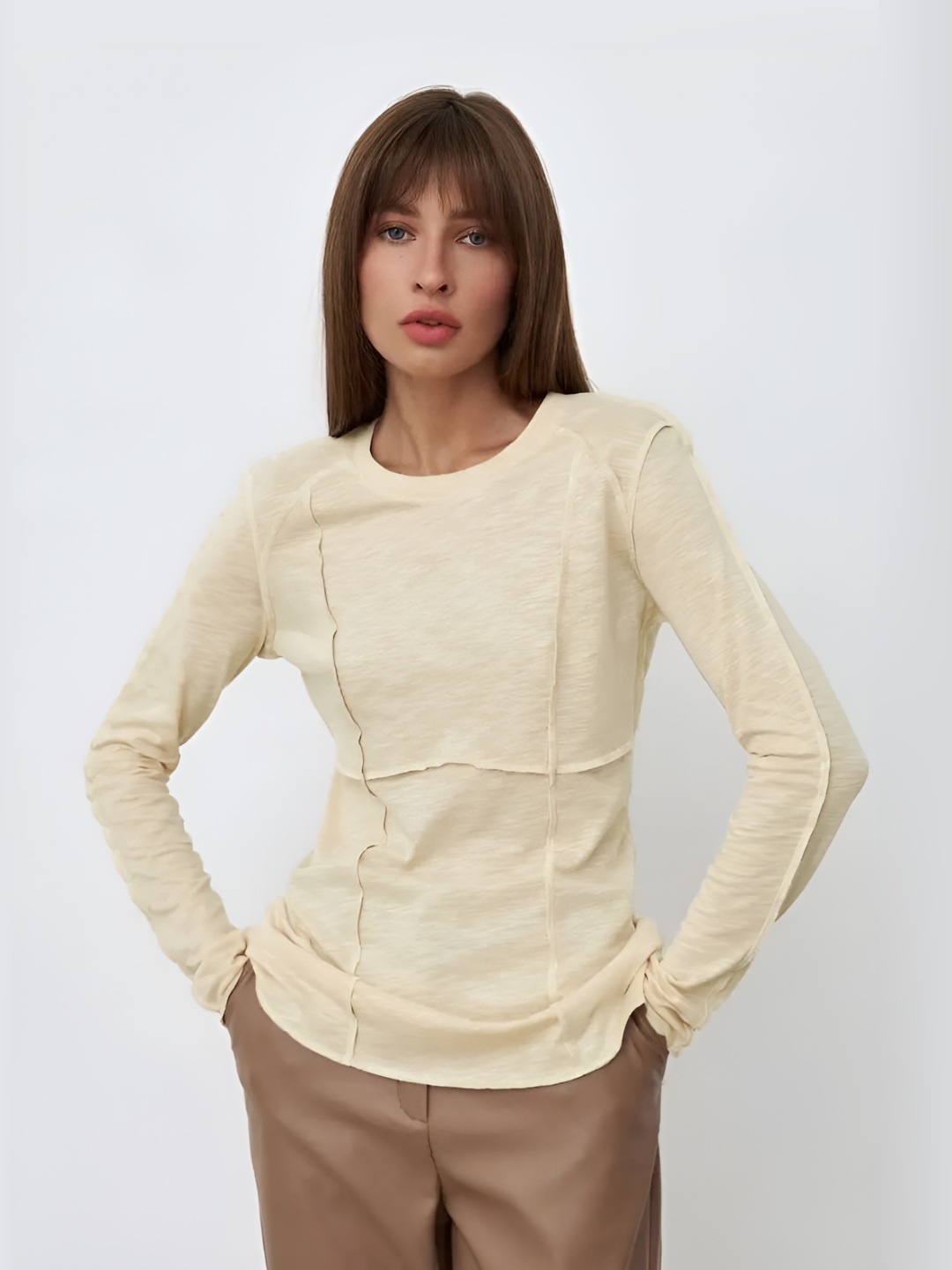 

LULU & SKY Women Floral Checked Hooded Pockets T-shirt, Beige