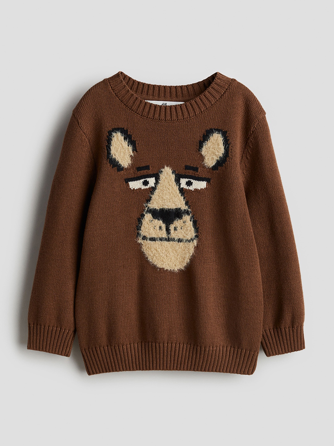 

H&M Boys Printed Pure Cotton Jumper, Brown