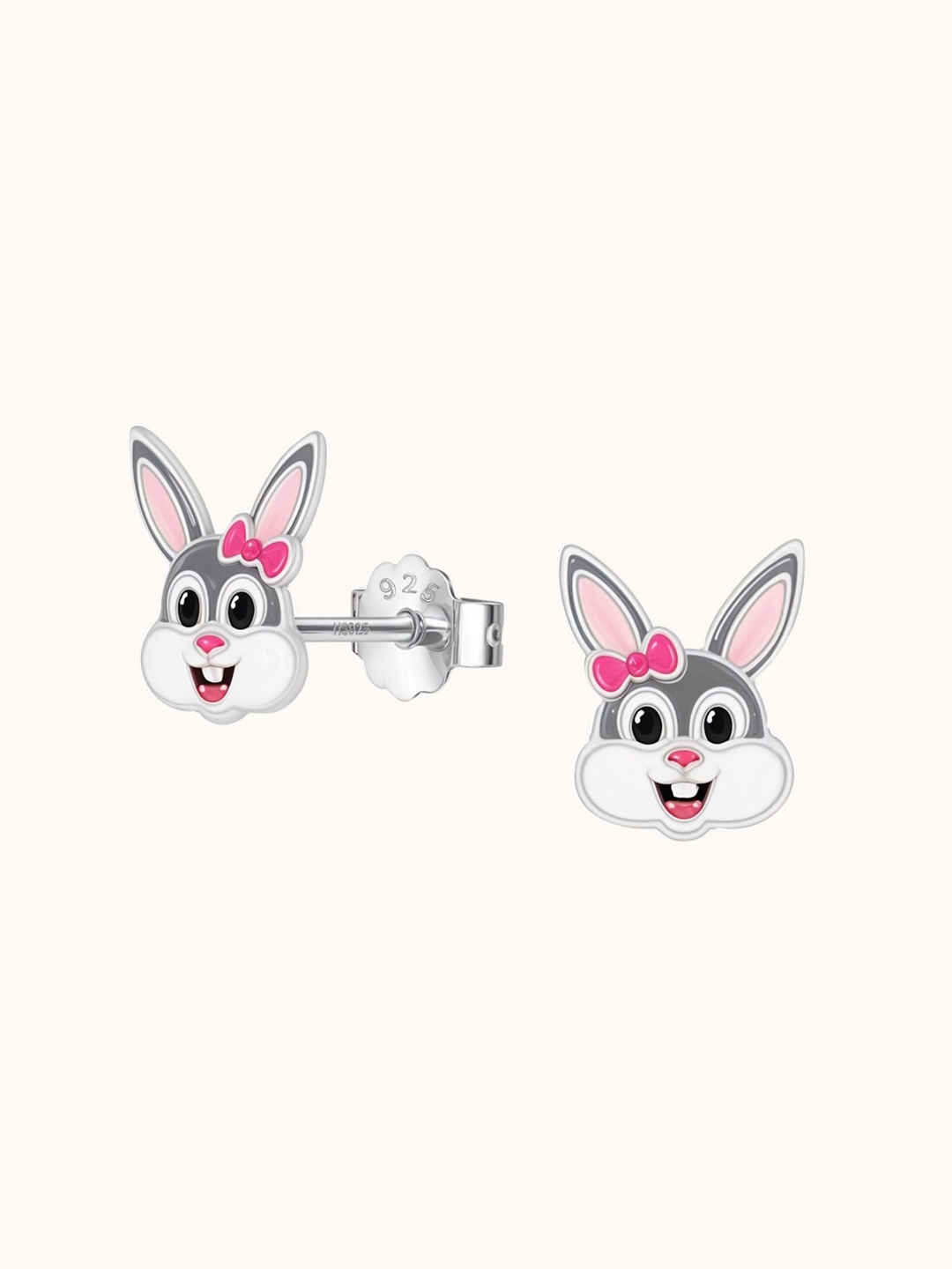 

HighSpark Girls 925 Sterling Silver Easter Bunny Shaped Studs