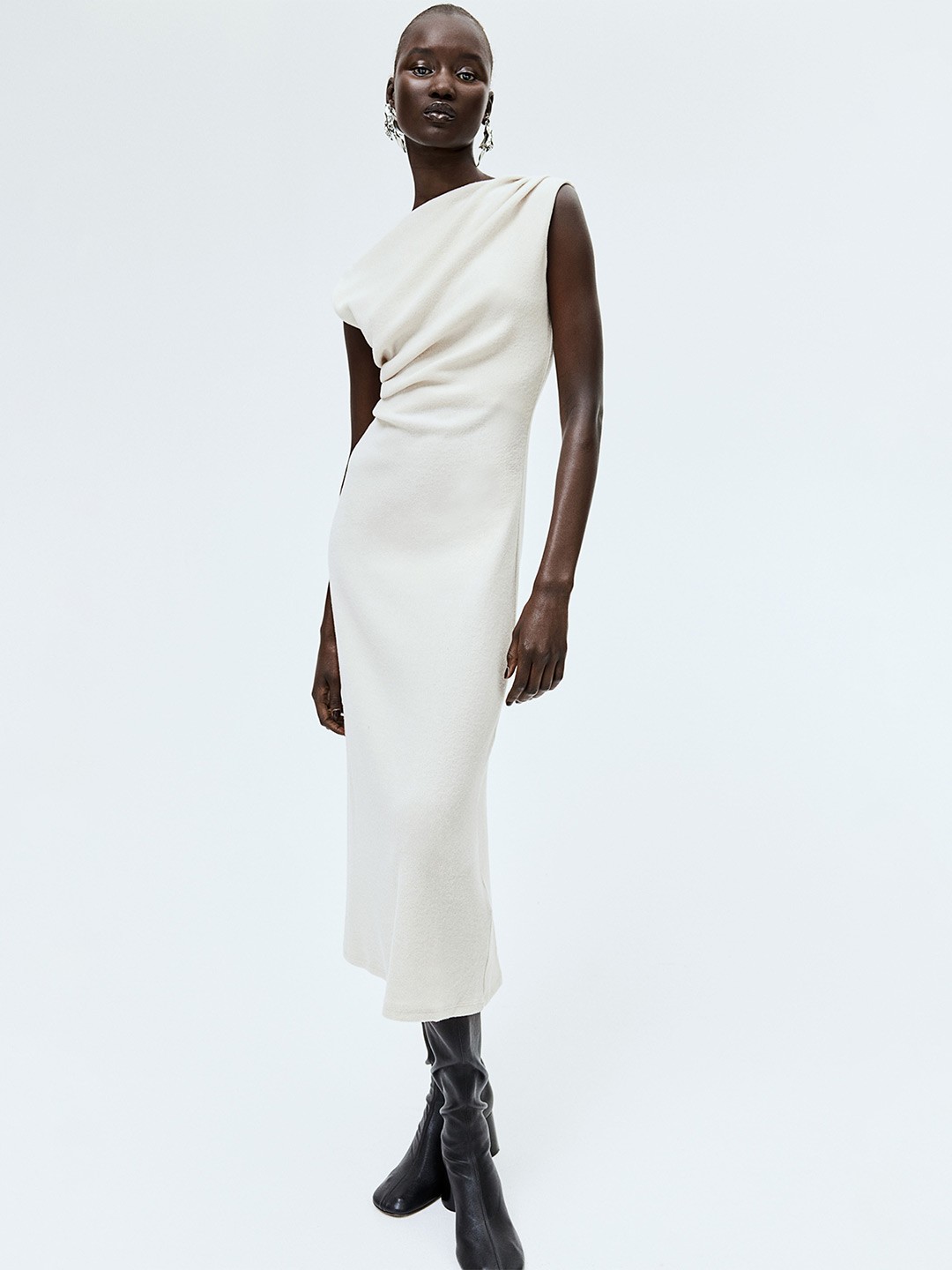 

H&M Women Draped Bodycon Dresses, Beige