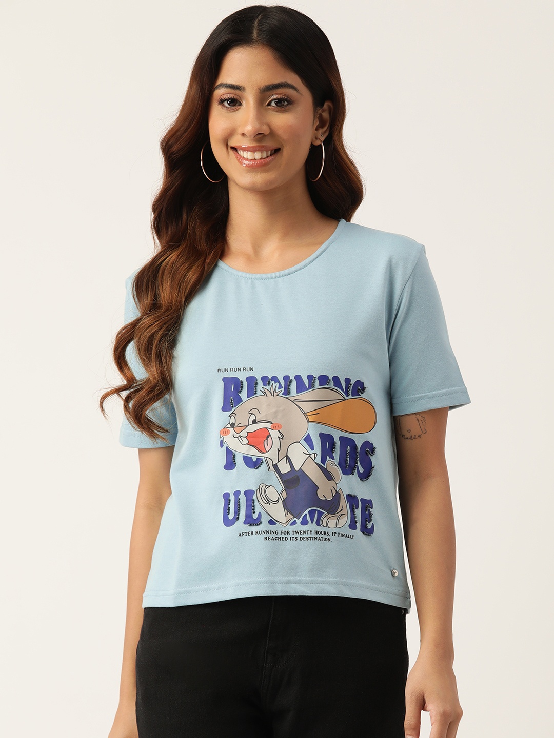 

Monte Carlo Women Printed T-shirt, Blue