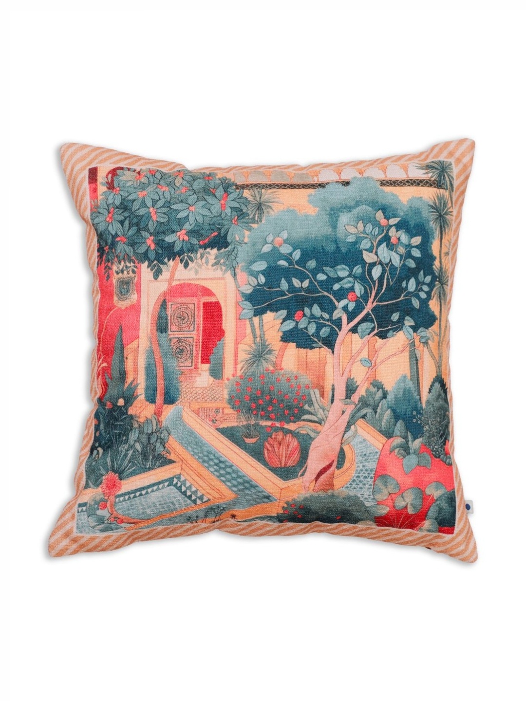

ONSETHOMES Rust & Blue Floral Velvet Square Cushion Covers