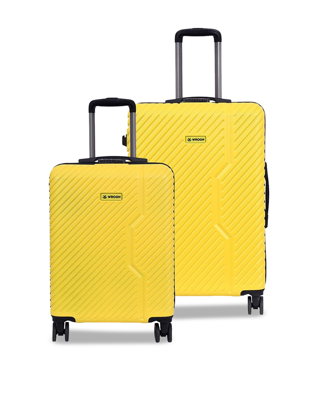 

WROGN Adults Set Of 2 Hard-Sided Trolley Bag, Yellow