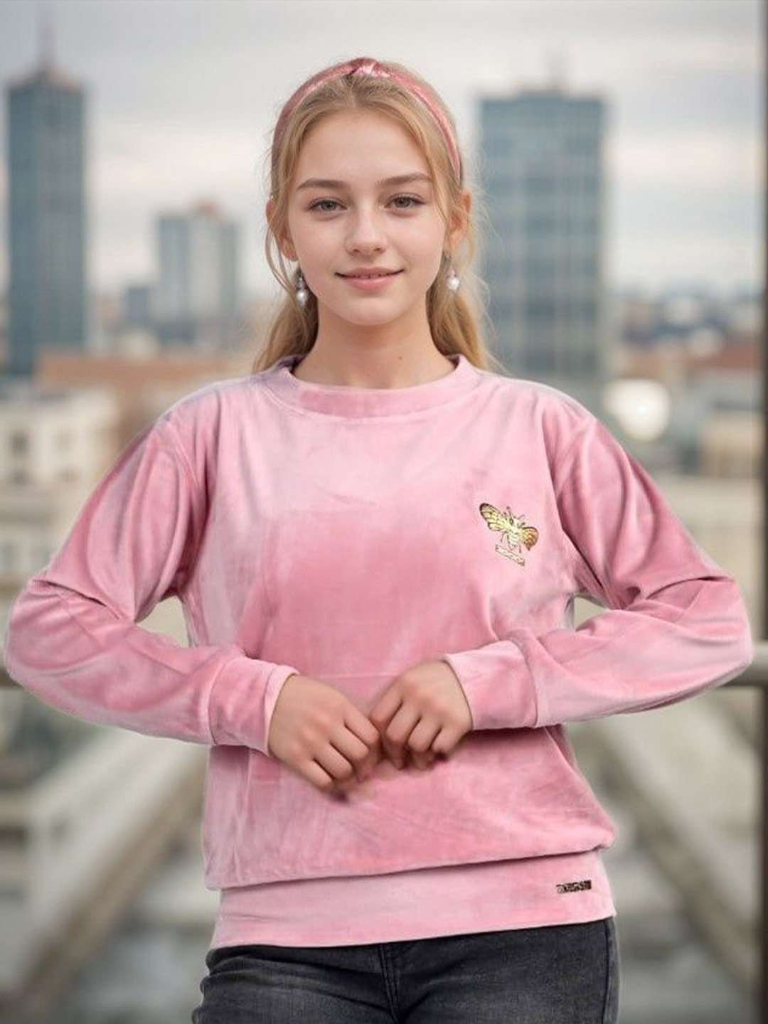 

BAESD Girls Solid Sweatshirt, Pink