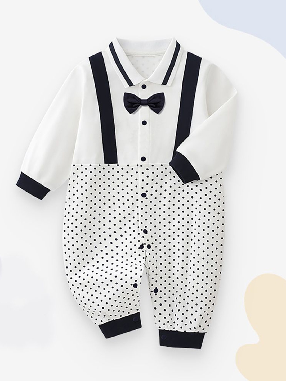 

StyleCast x Revolte Boys Printed Cotton Romper, White