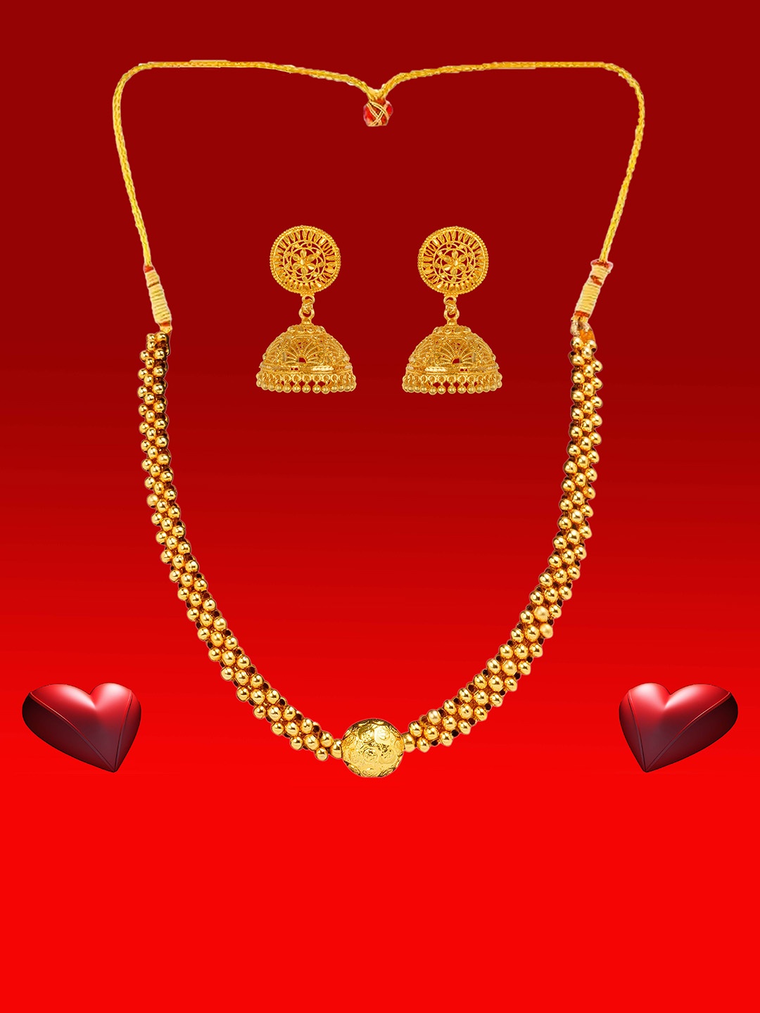 

Heer Collection Gold-Plated Kundan-Studded Jewellery Set