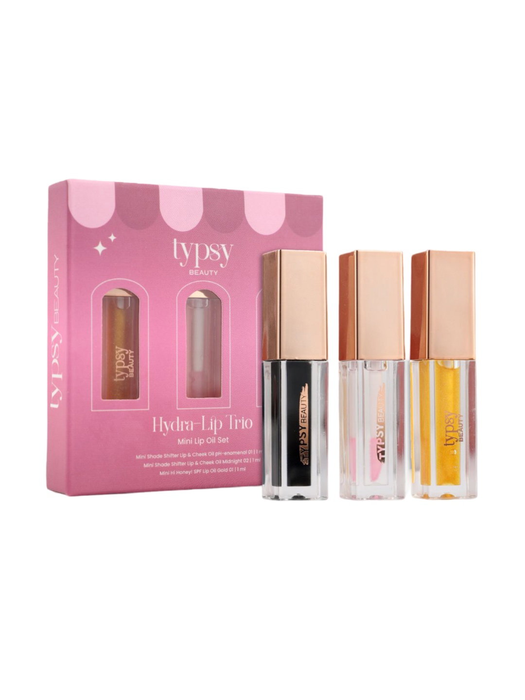 

Typsy Beauty Set Of 3 Hydra Lip Trio Mini Lip Gloss Set - 1ml Each, Pink