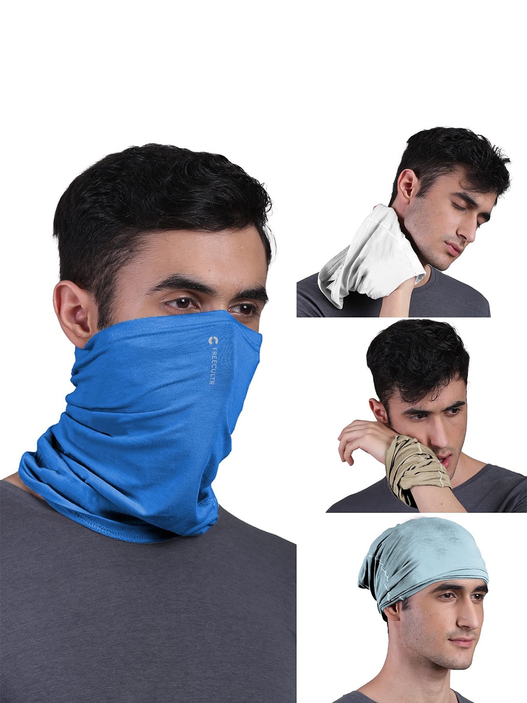 

FREECULTR Unisex Pack of 4 Bandana Headband, White