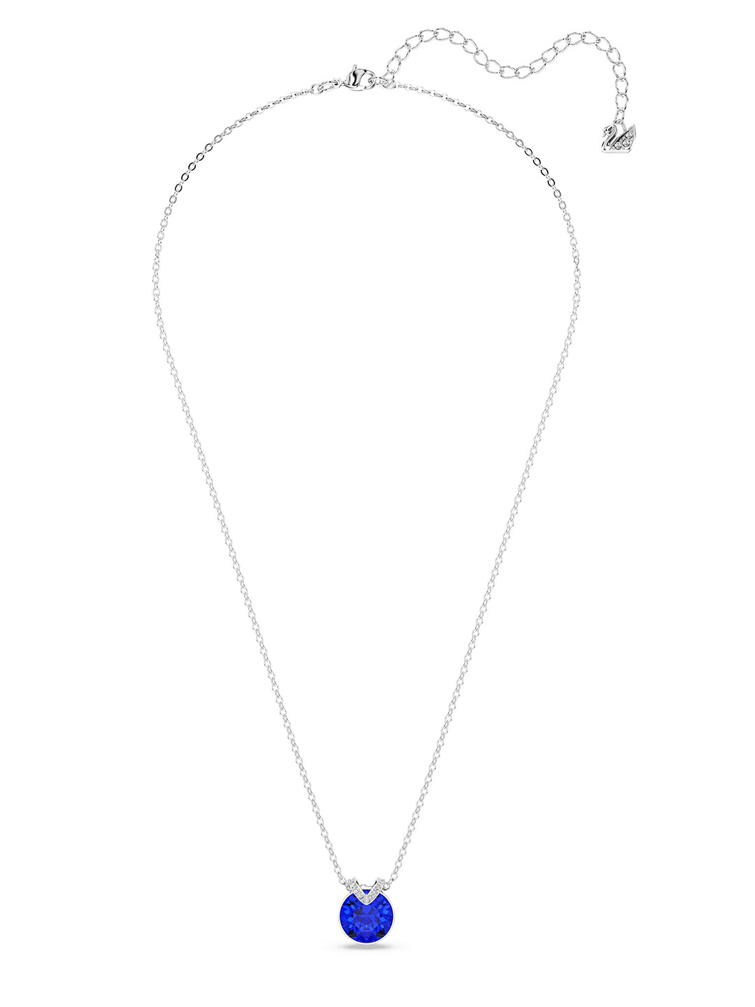 

SWAROVSKI Rhodium-Plated Stone-Studded Pendent With Chain, Silver