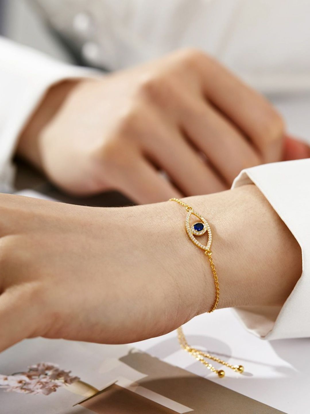 

MISS JO Women Sterling Silver Gold-Plated Wraparound Bracelet