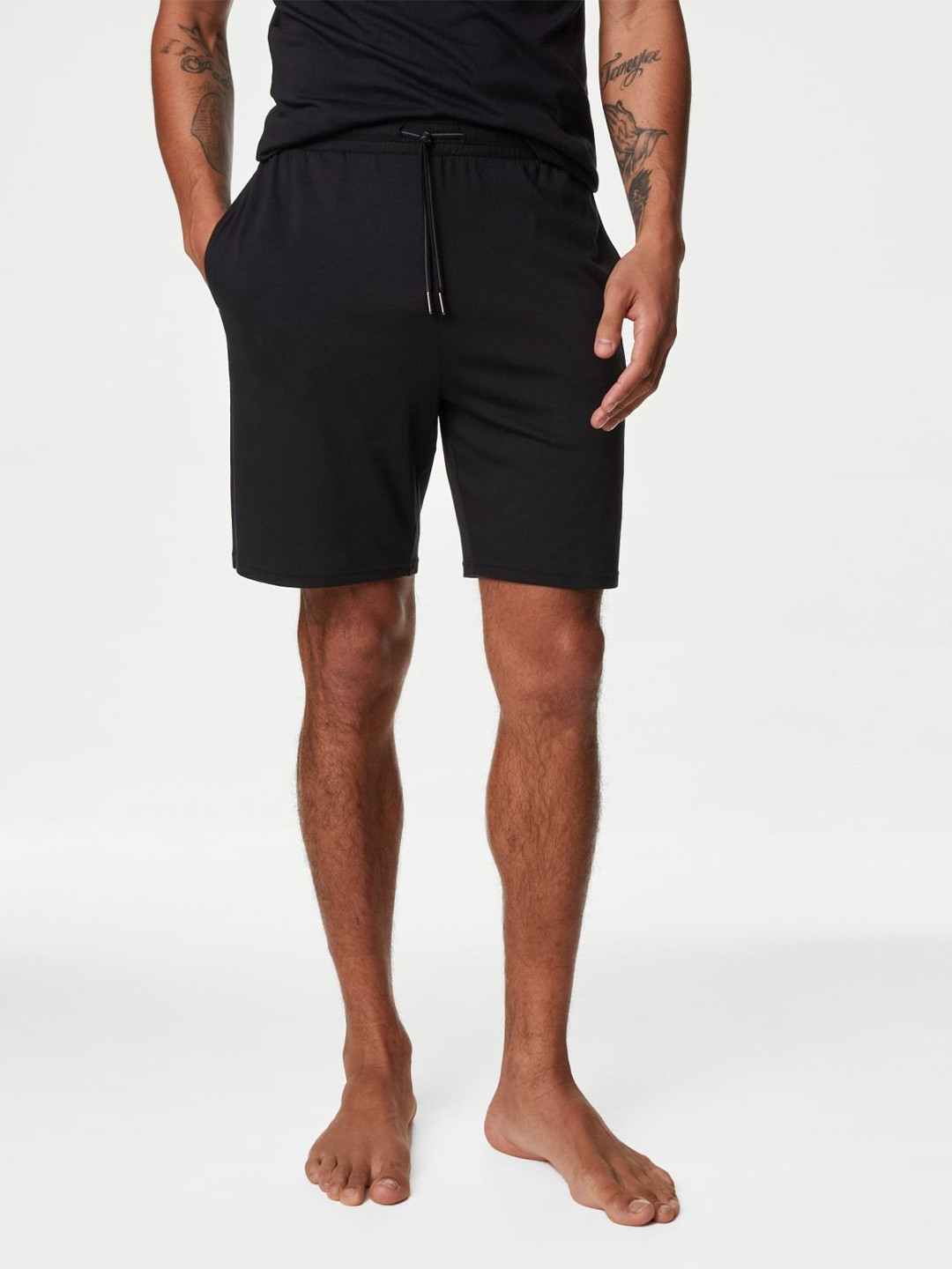 

Marks & Spencer Men Cotton Lounge Shorts, Black