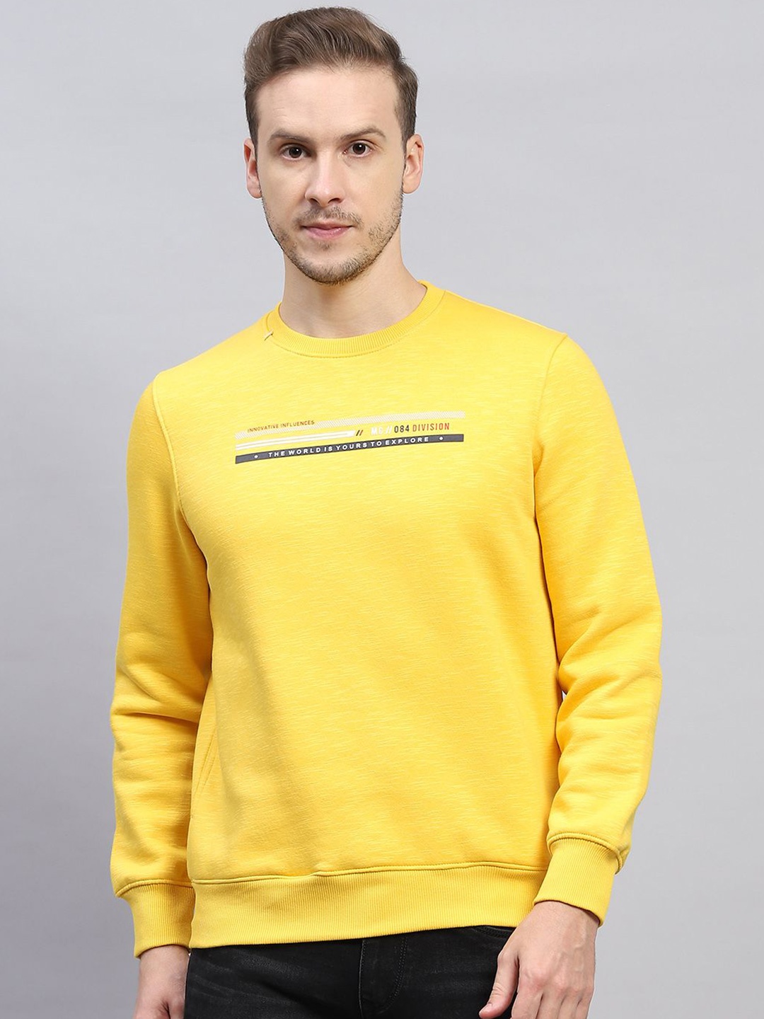 

Monte Carlo Men Printed Sweatshirt, Yellow