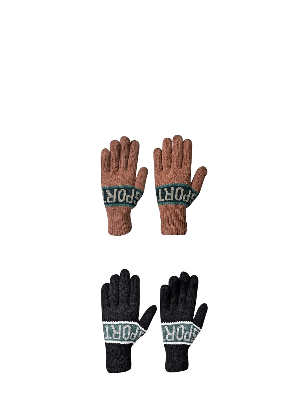 

LOOM LEGACY Men Patterned Acrylic Winter Gloves, Black
