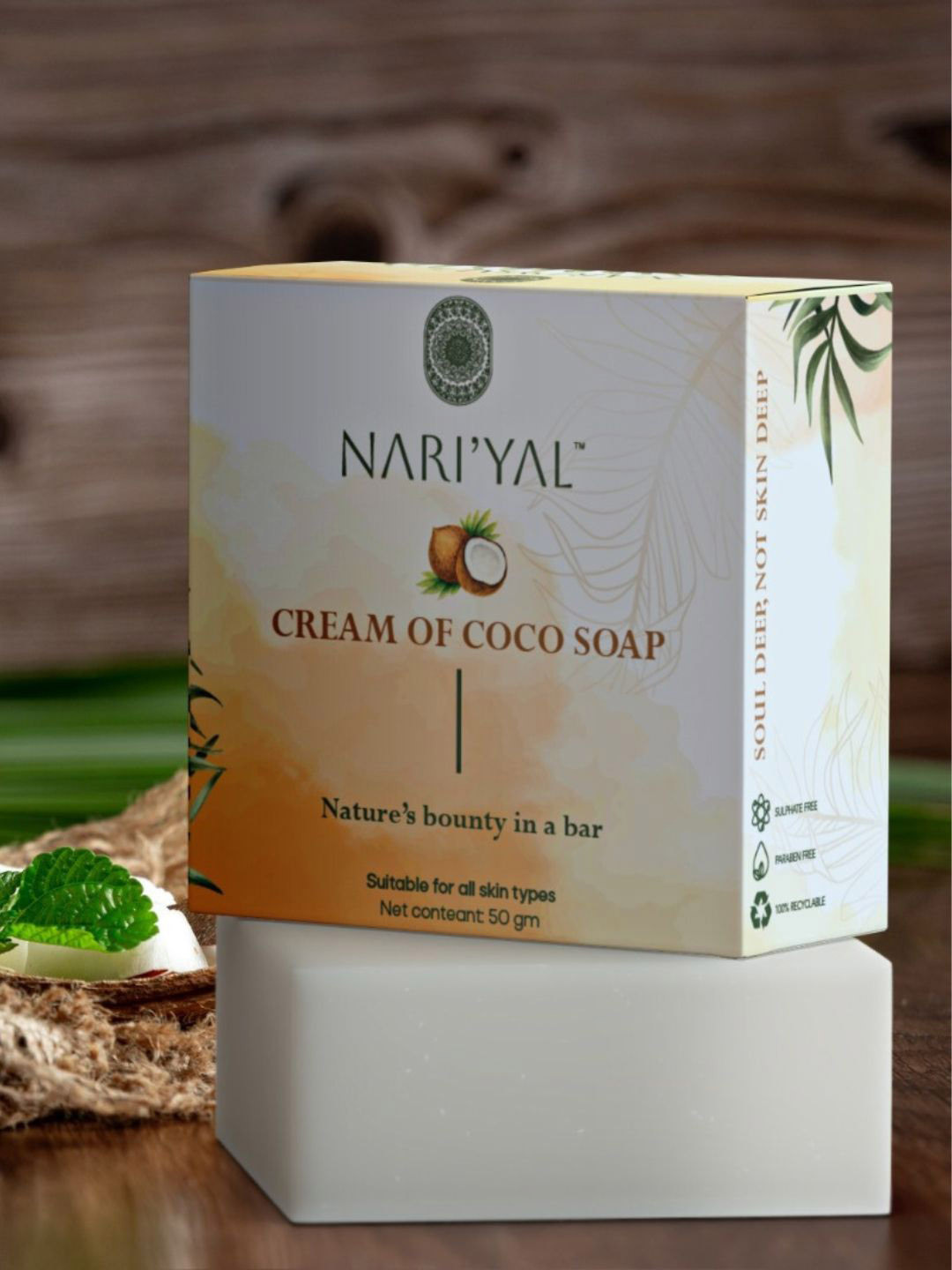 

NARIYAL Cream Of Coco Nature's bounty Soap - 50g, White