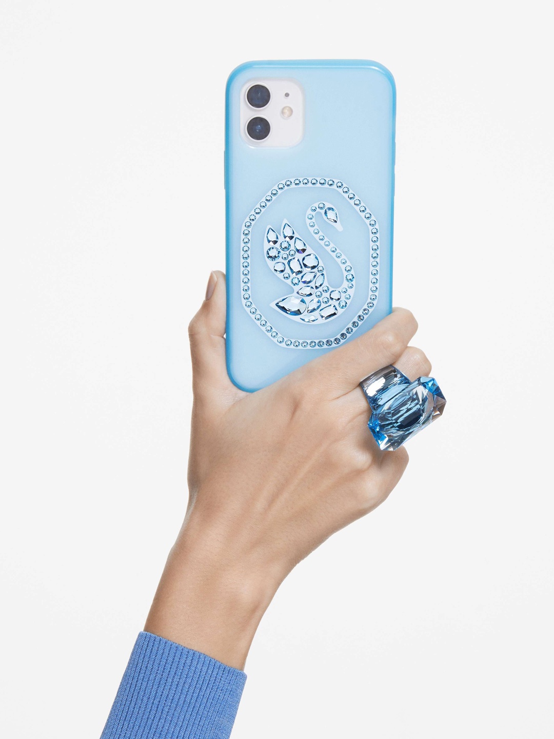 

SWAROVSKI Abstract Printed iPhone 13 Back Case Mobile Accessories, Blue