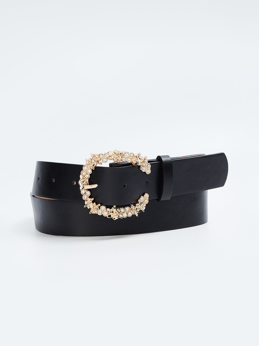 

Ginger by Lifestyle Women PU Slim Belt, Black