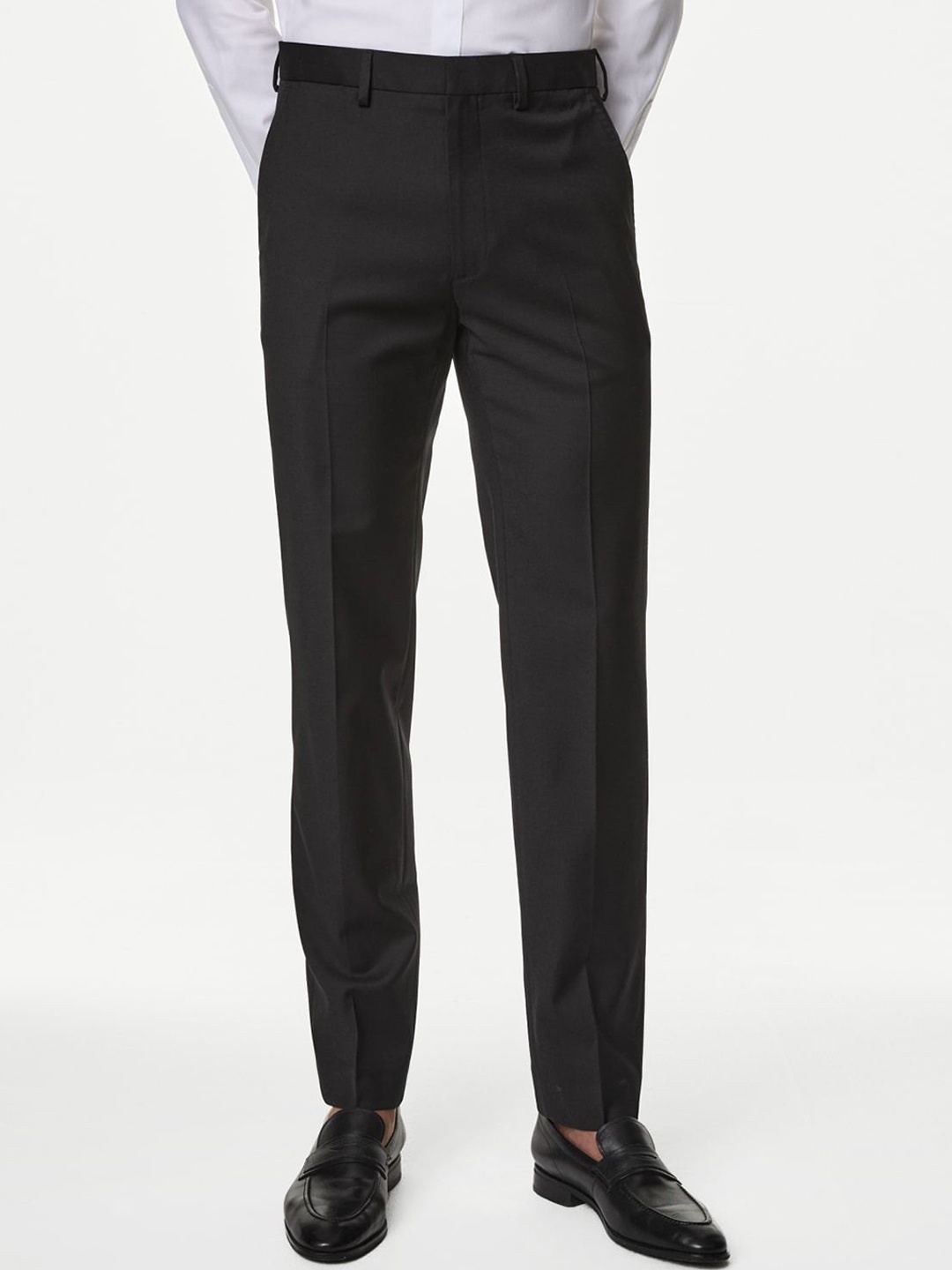 

Marks & Spencer Men High-Rise Trousers, Black