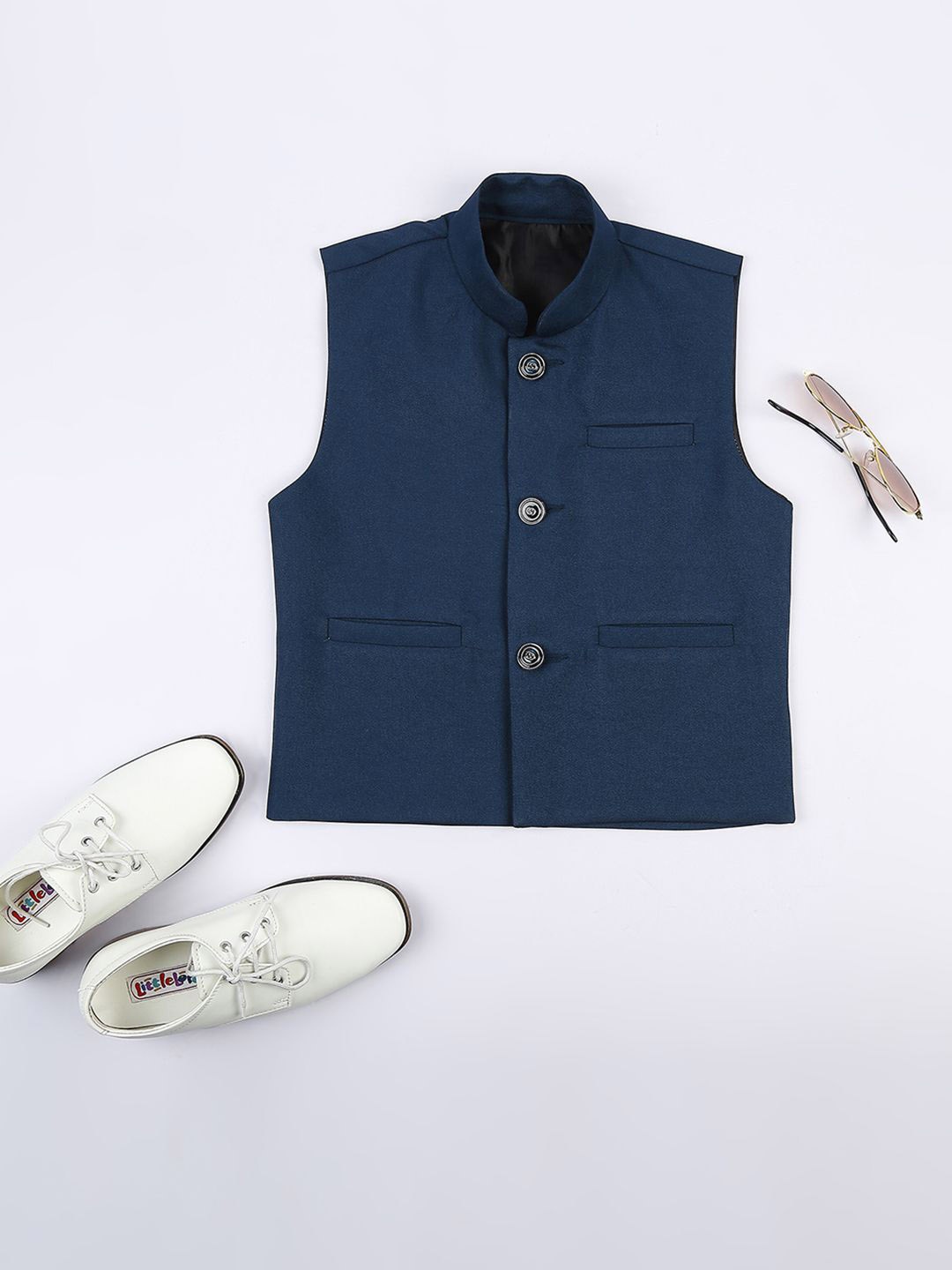 

YK Boys Sleeveless Nehru Jackets, Blue