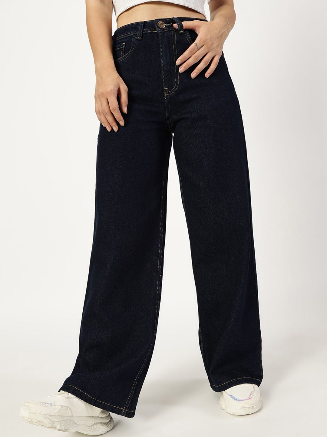 

THIRD QUADRANT Women Jean Wide Leg High-Rise Jeans, Blue