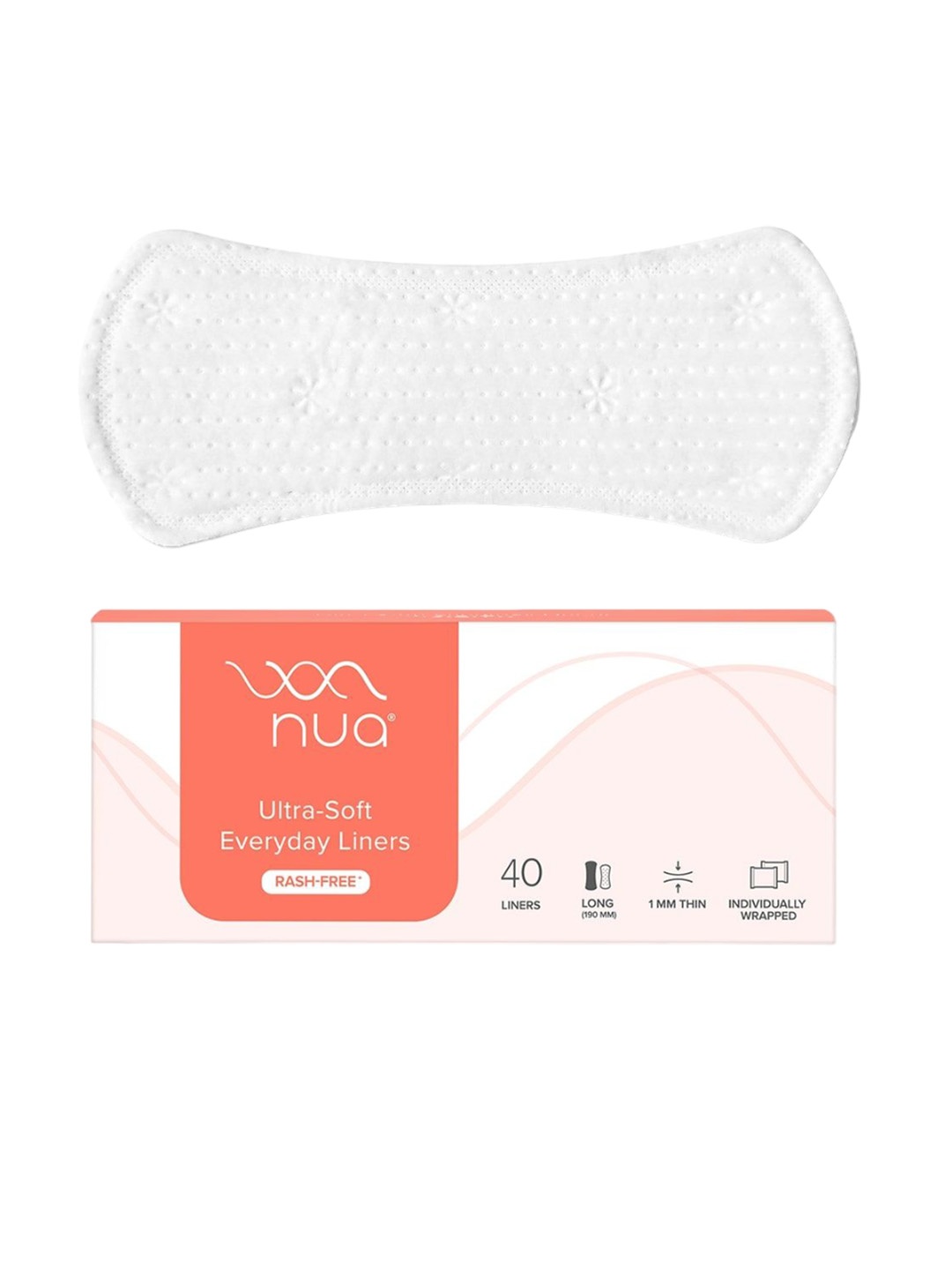 

Nua Set Of 40 Ultra Soft Panty Liners - 190 mm, White