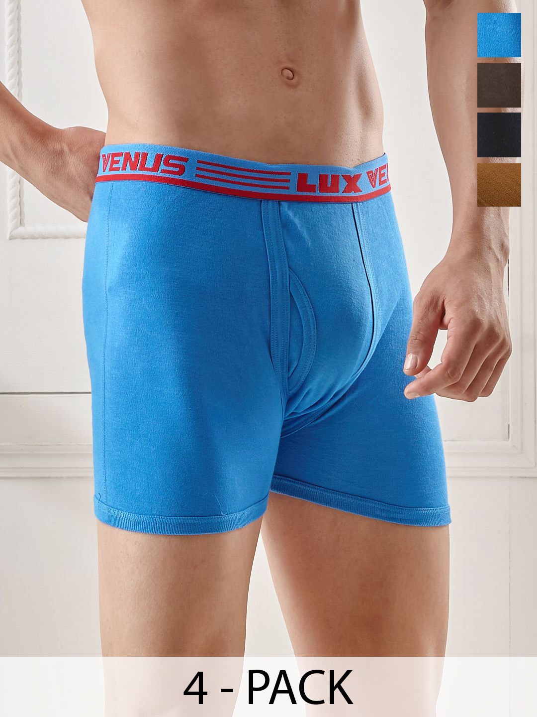 

LUX VENUS Pack of 4 Assorted Men Cotton Trunk NW1_VENUS_FCD_DRW_AST_80_4PC