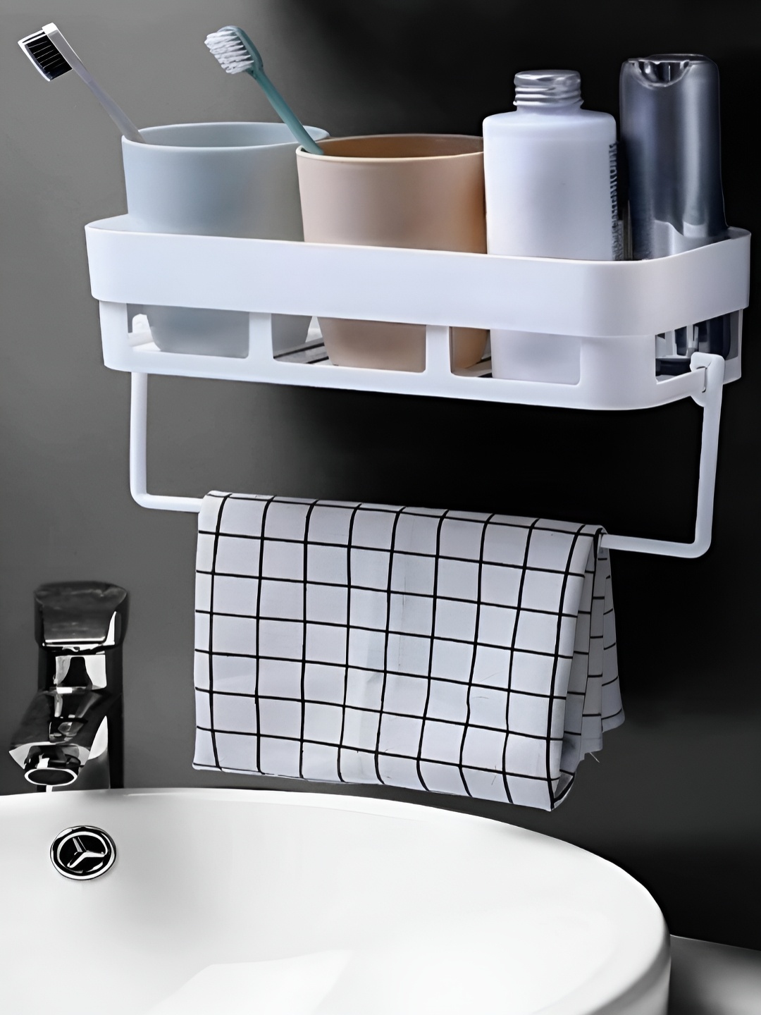 

DALUCI White Solid Plastic Bath Accessories Set