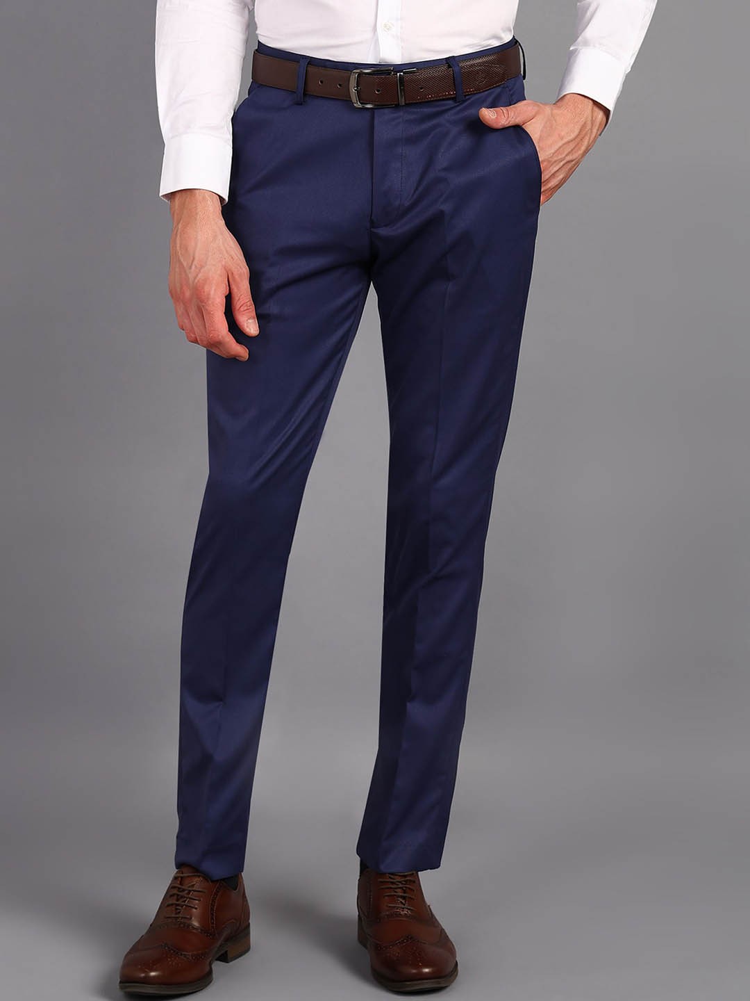 

VEI SASTRE Plus Size Blue Stretchable Formal Trouser