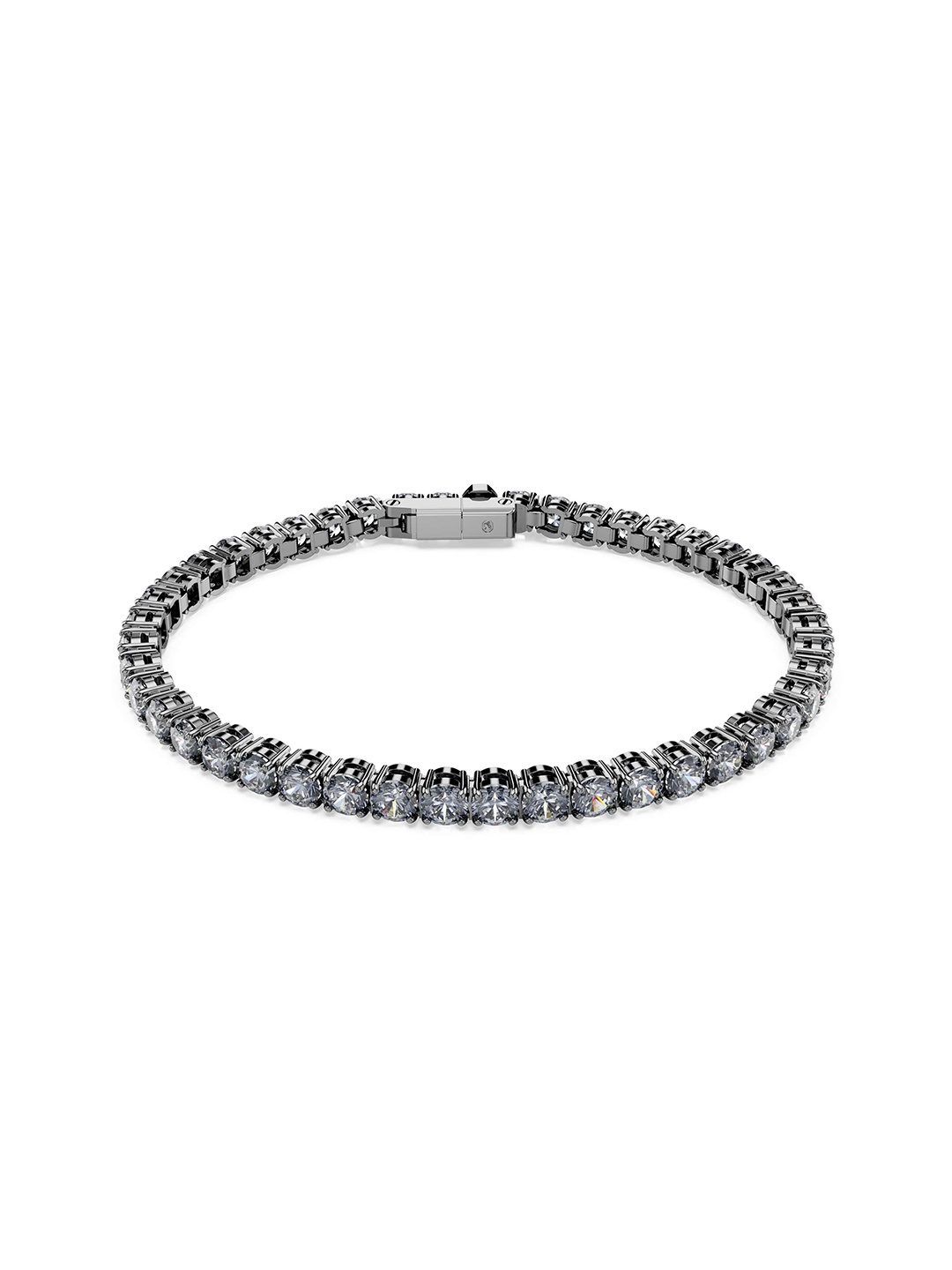 

SWAROVSKI Matrix Tennis Crystals Rhodium-Plated Wraparound Bracelet, Grey