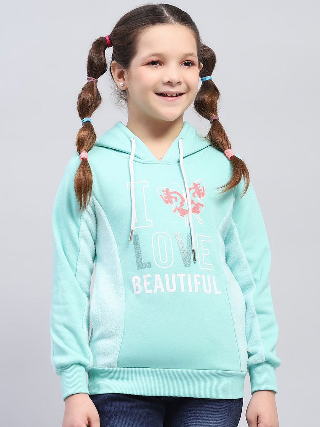 

Monte Carlo Girls Typography Printed Hooded Sweatshirt, Blue