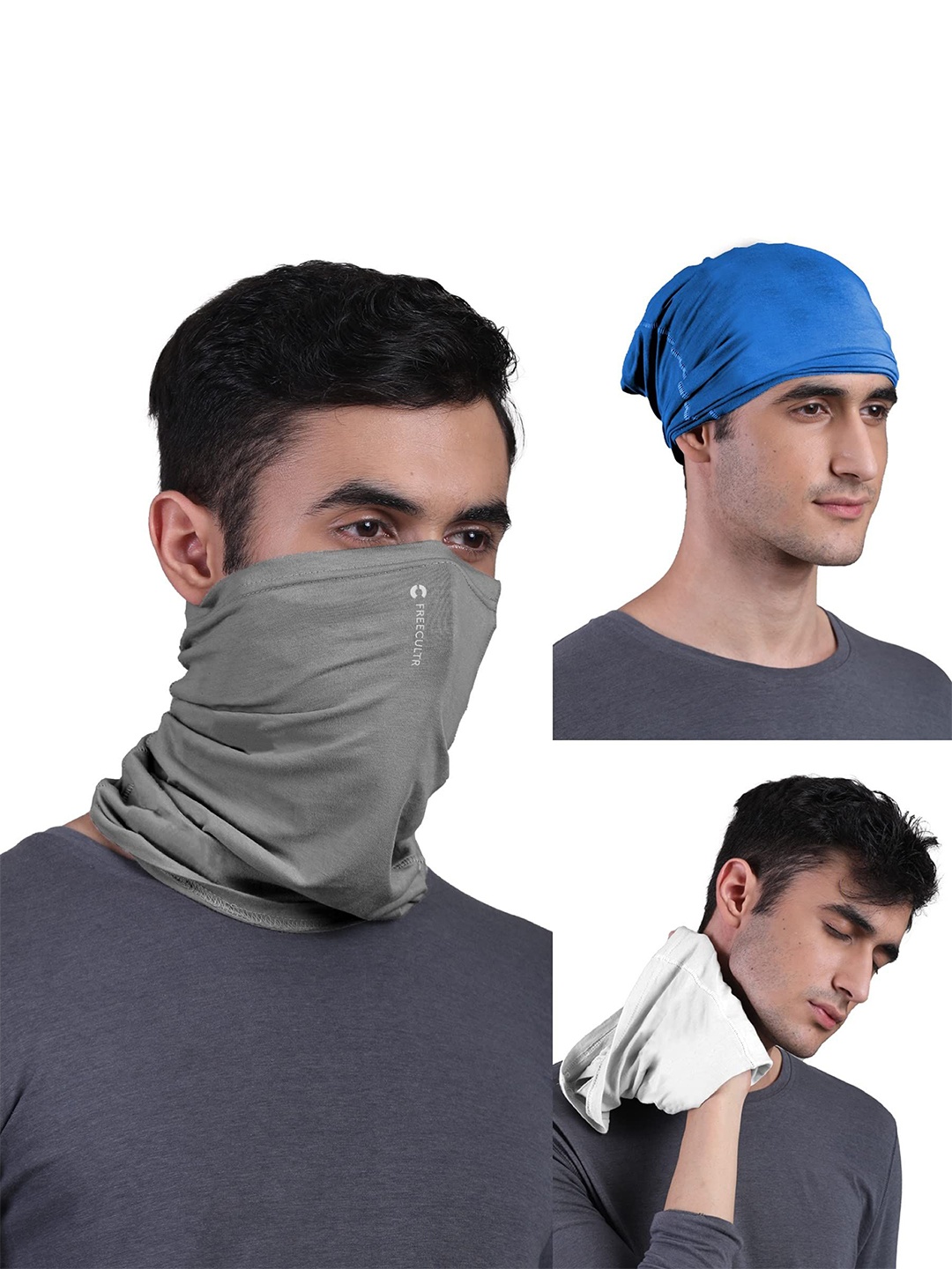 

FREECULTR Adults Pack Of 3 Bandana Headband, Blue