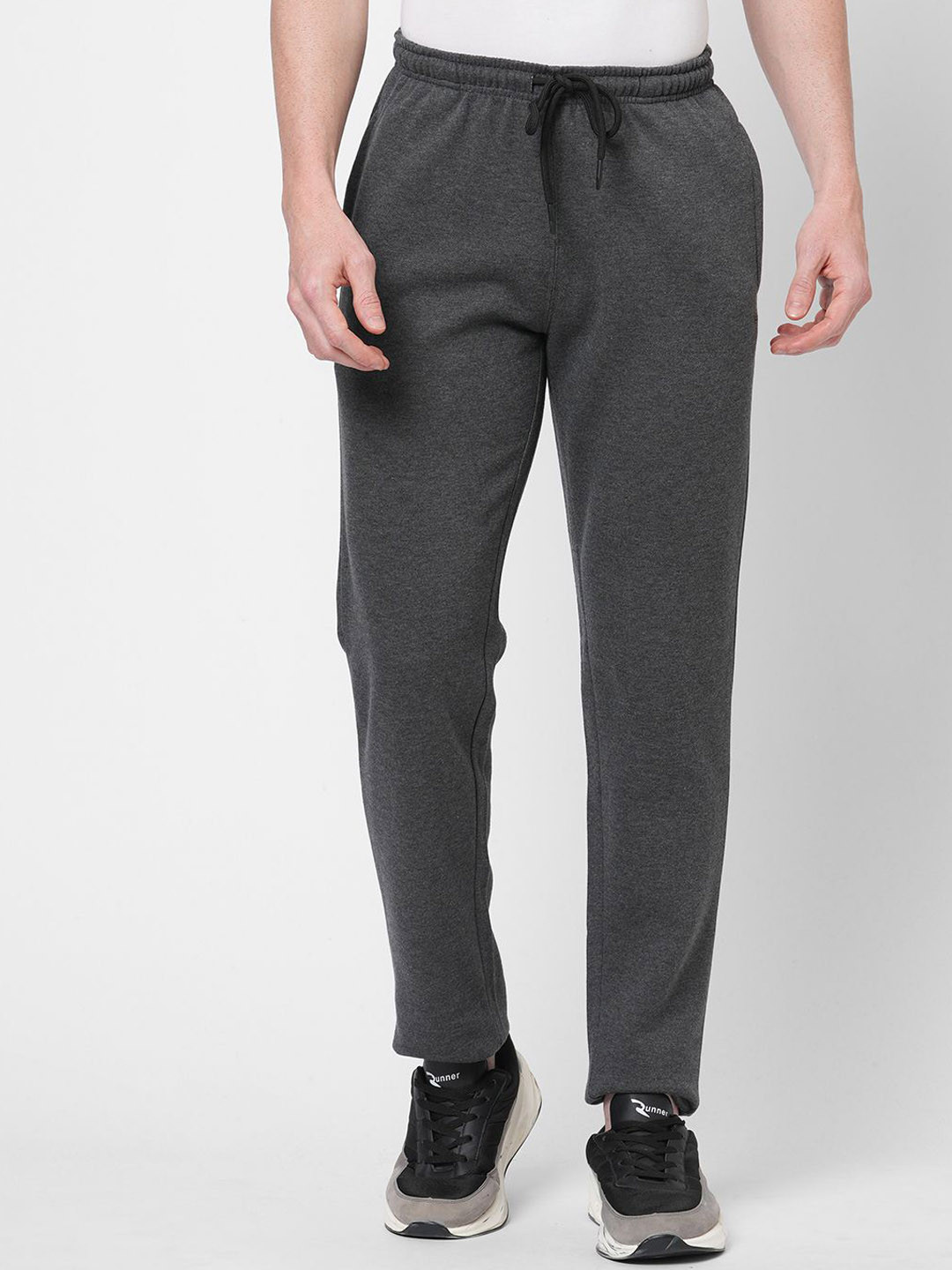 

Sweet Dreams Men Cotton Solid Regular Fit Mid-Rise Track Pants, Charcoal