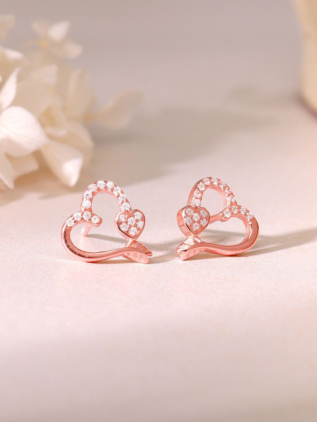 

GIVA 925 Silver Rose Gold Plated Contemporary Studs