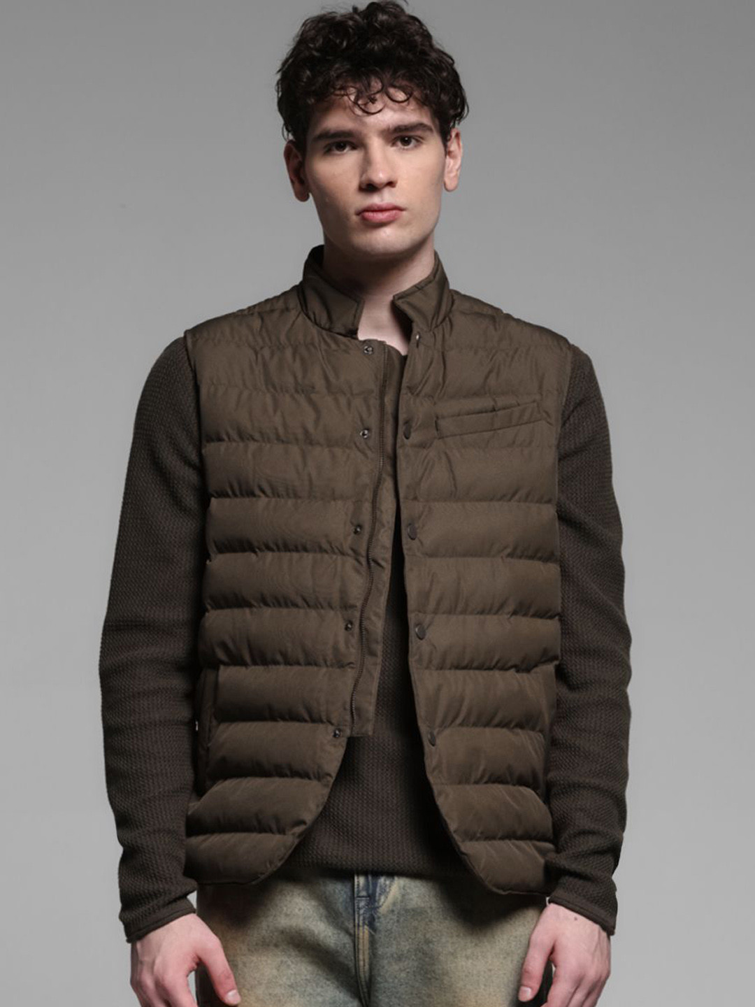 

Jack & Jones Men Solid Puffer Jacket, Brown