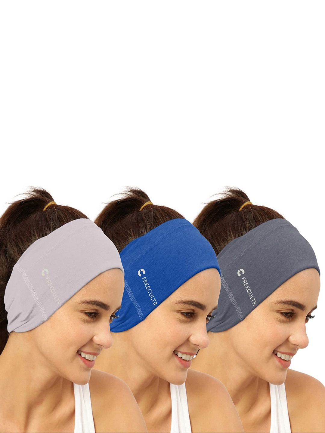 

FREECULTR Adults Pack Of 3 Bandana Headband, Charcoal