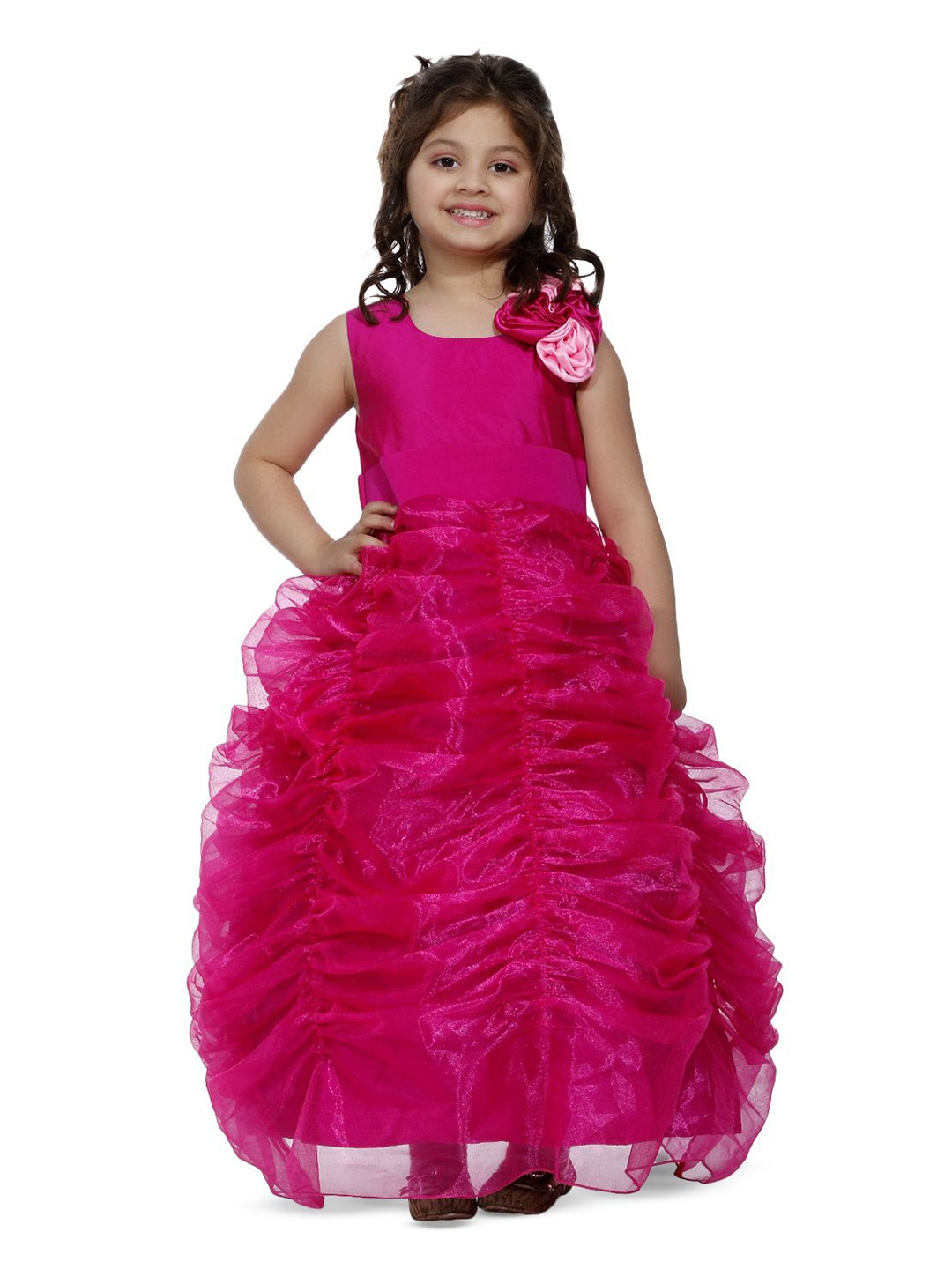 

Wish little Girls Applique Maxi Dress, Pink