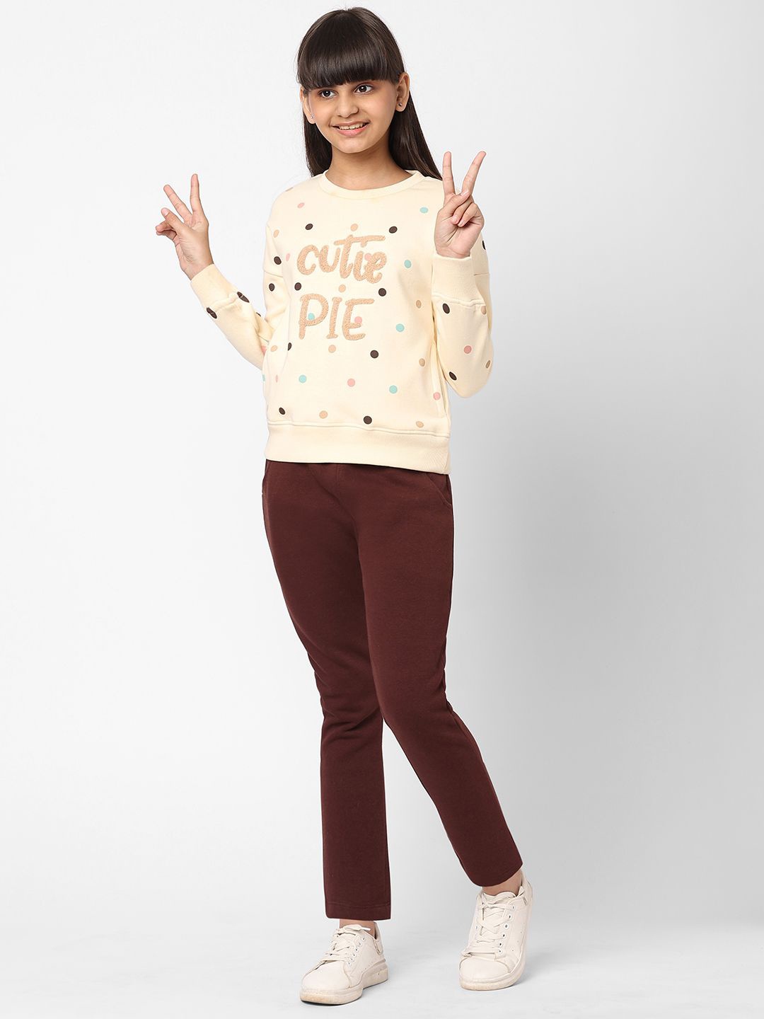 

Sweet Dreams Girls Printed T-Shirt With Trousers Clothing Set, Cream