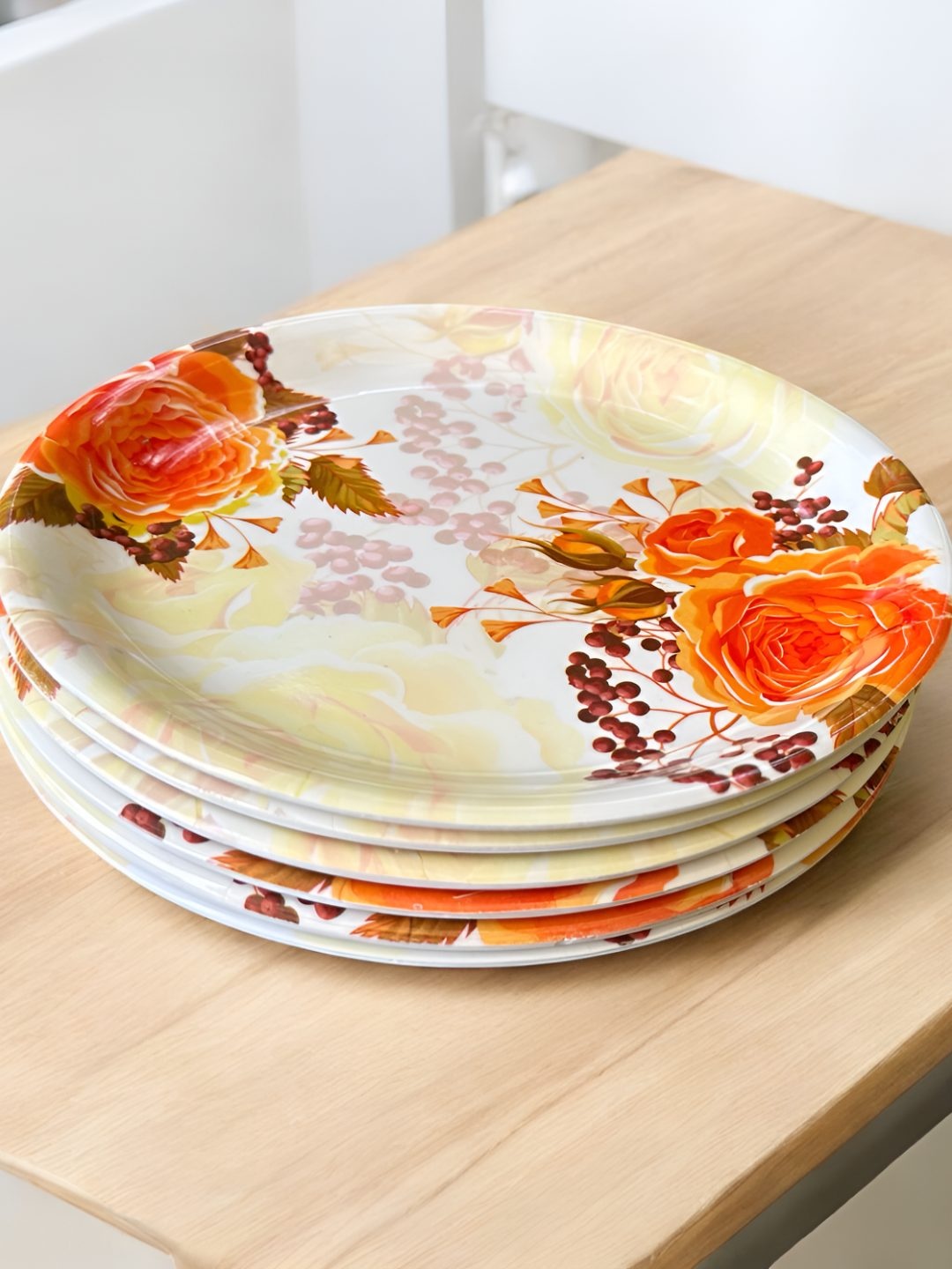 

Gallery99 Pink & Brown 6 Pieces Floral Printed Melamine Plates